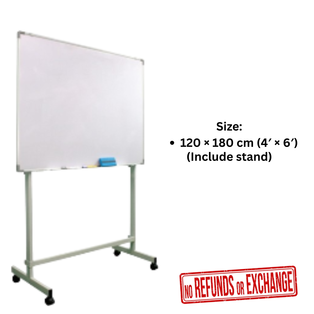 (Incl. Stand) 120 × 180 cm NON-magnetic Whiteboard 4′ × 6′