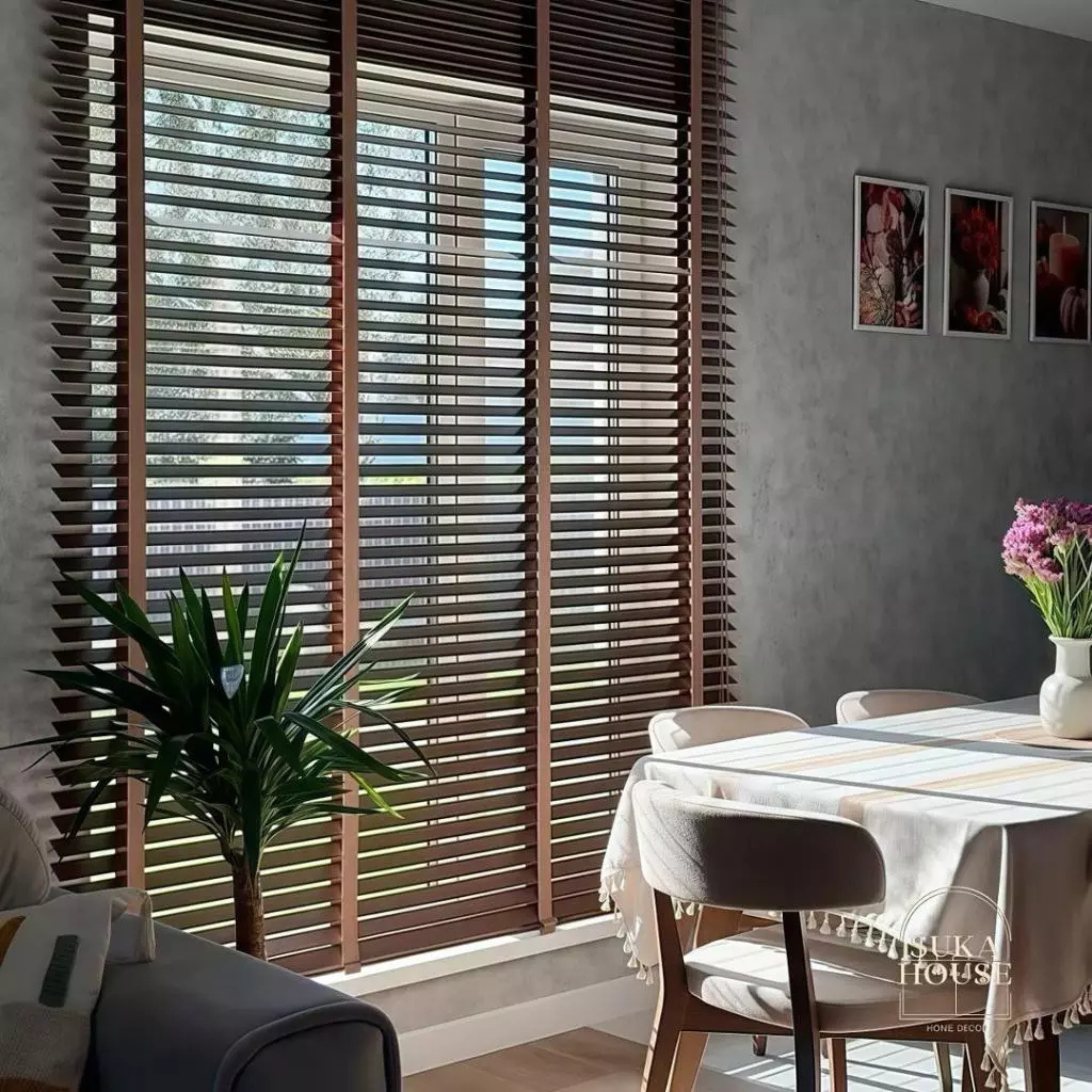 100% Kayu Asli | Bidai Kayu | 50mm Premium Timber Blinds Malaysia | Natural Wood Blinds | Custom Made Window Blinds