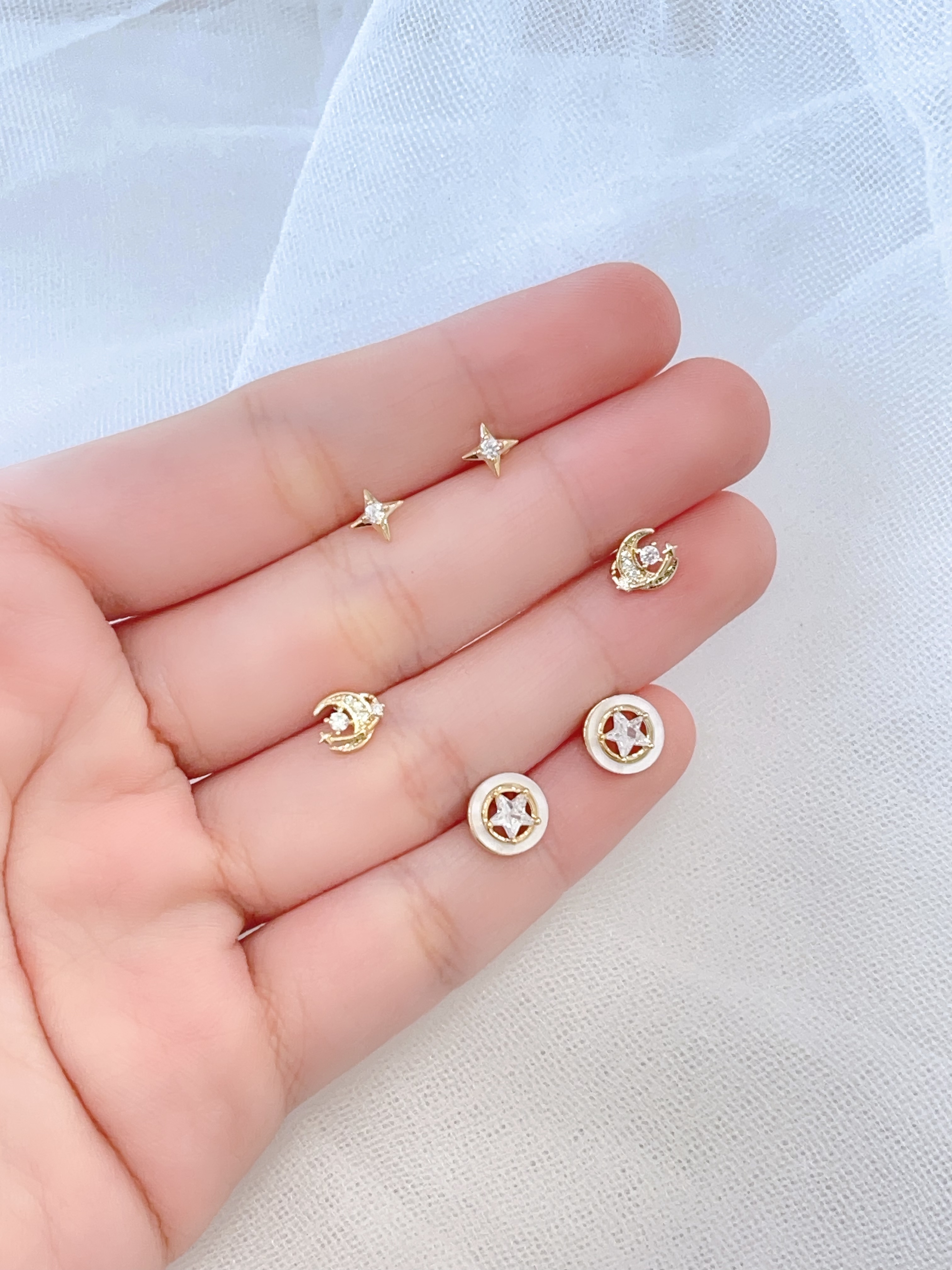 环绕星月耳环套装