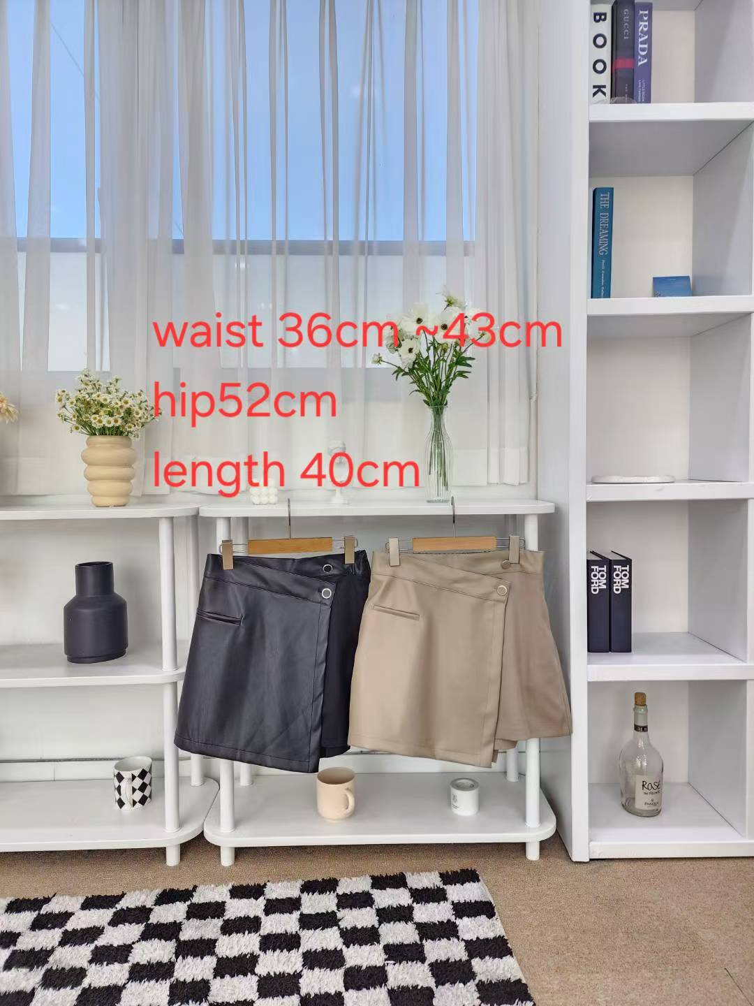 HS06 PU拼接裙褲 (2色)