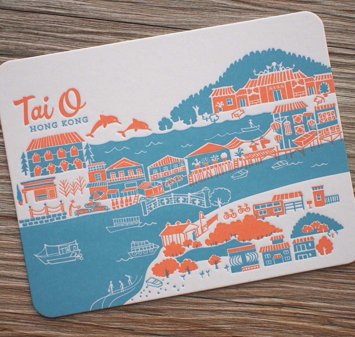 DITTO DITTO Tai O - letterpress postcard