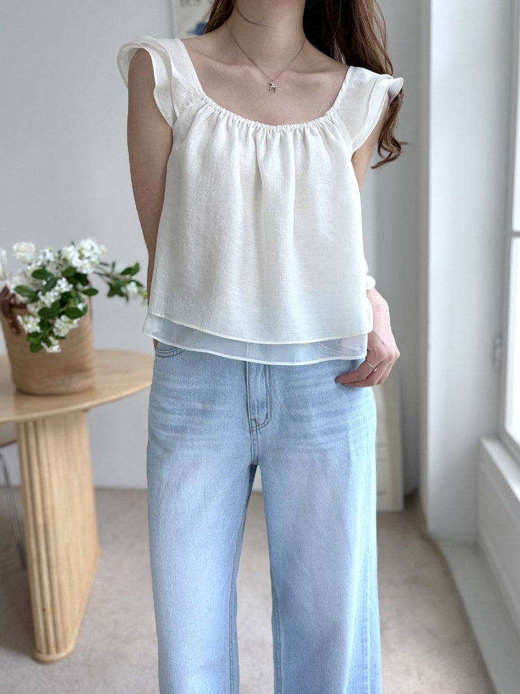 Luna Flutter Top (Ivory)
