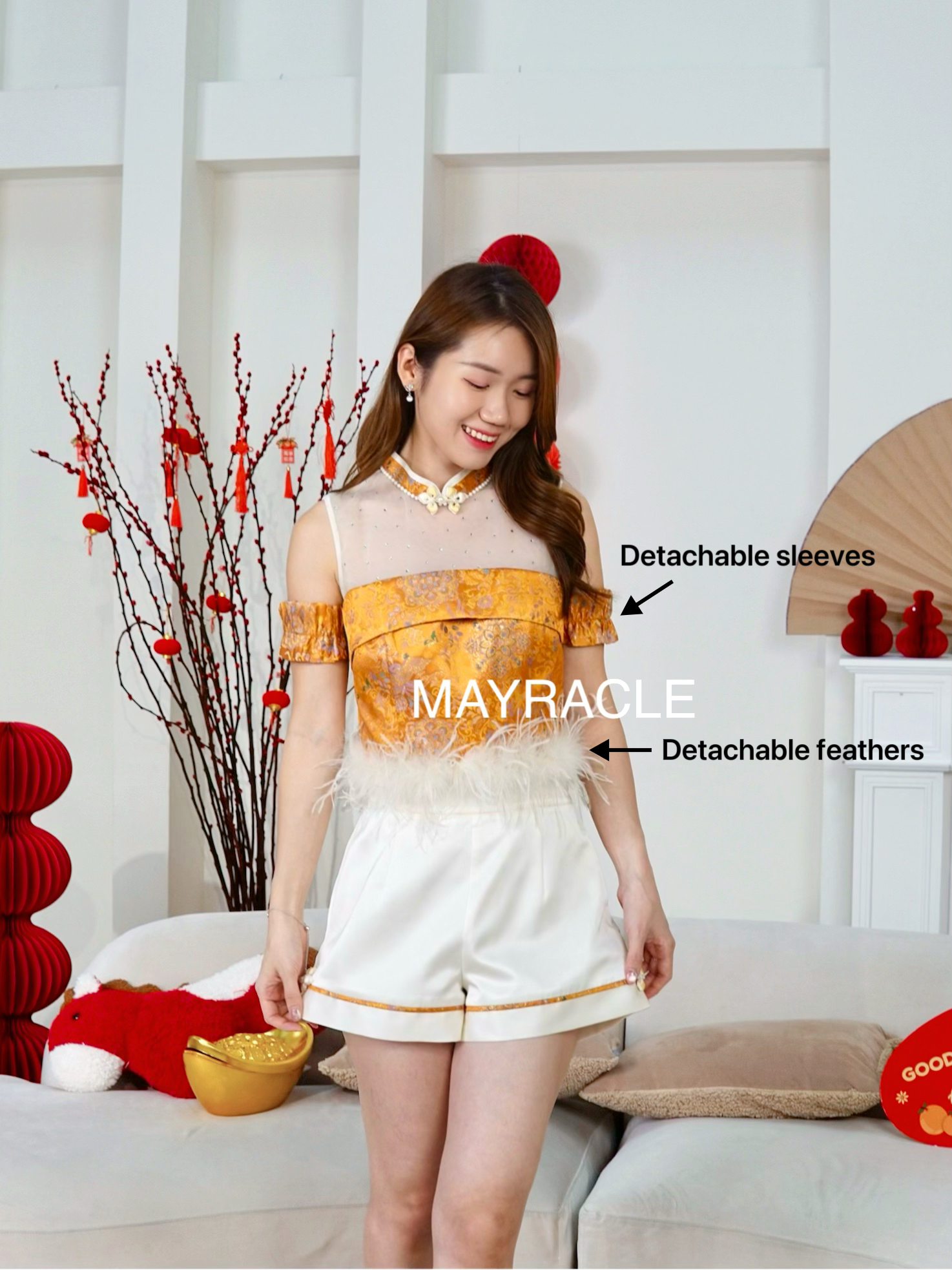 [PRE-ORDER] CNY 2027 Feng (丰) Top + Shorts Set