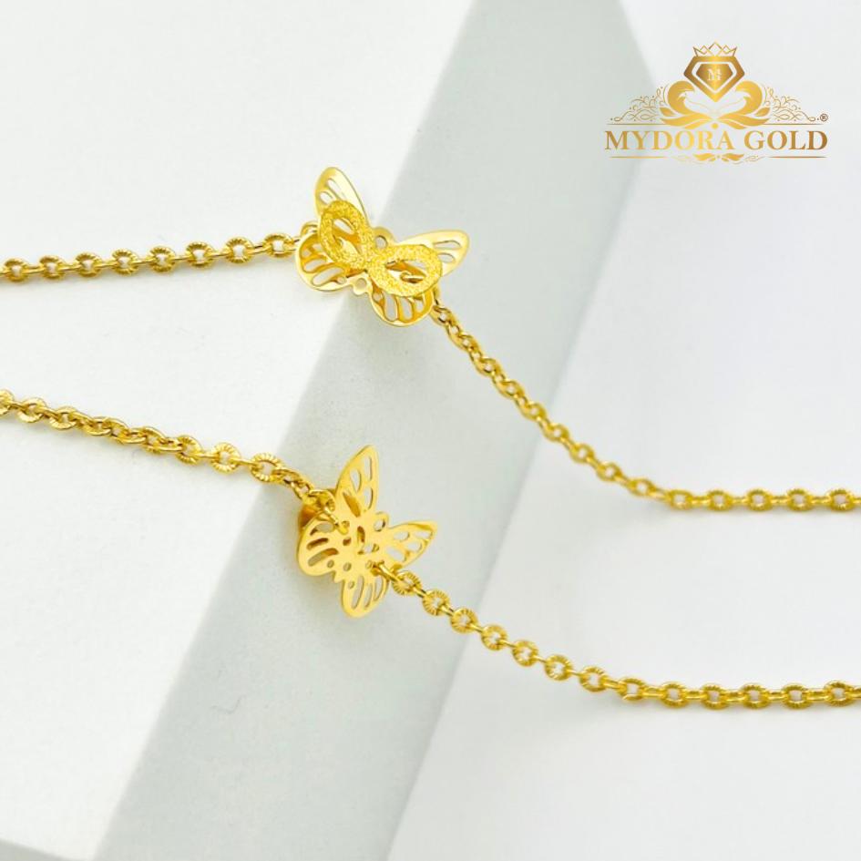 MYDORA Rantai Tangan Sauh Matahari + Butterfly l EMAS 916/22K
