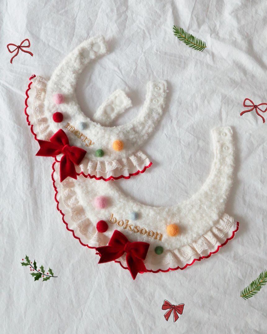 韓國 handmade 聖誕毛毛繡名領巾 {期間限定 落單前請ig dm}