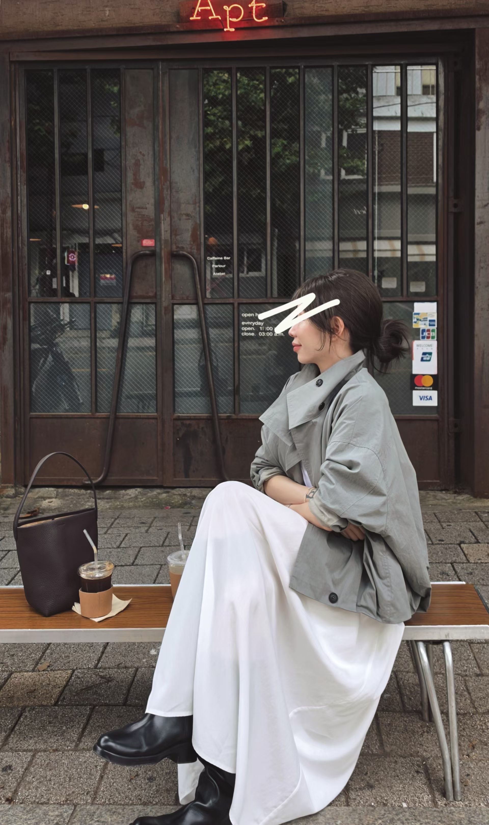 Oversized cropped trench coat