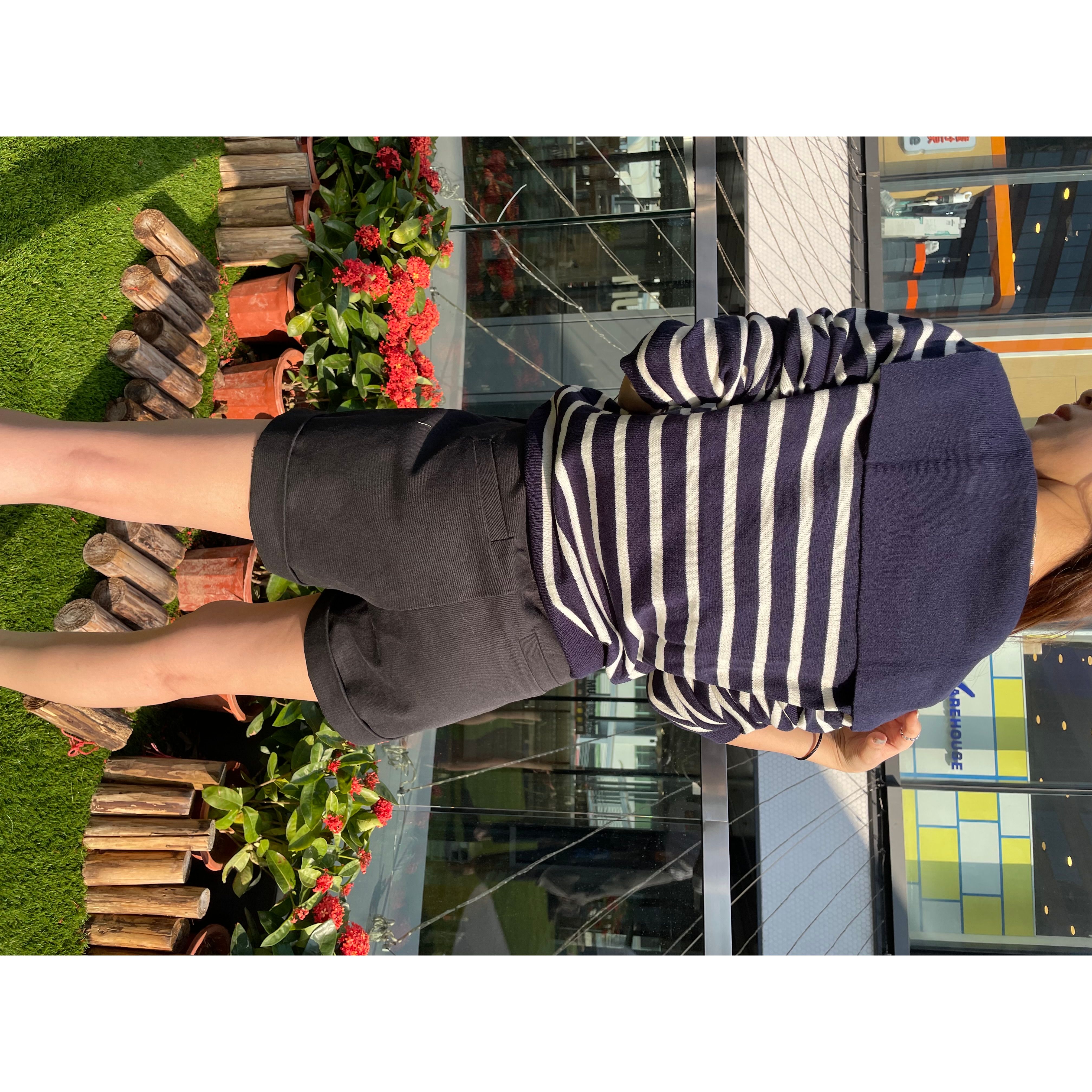 間條反領薄針織