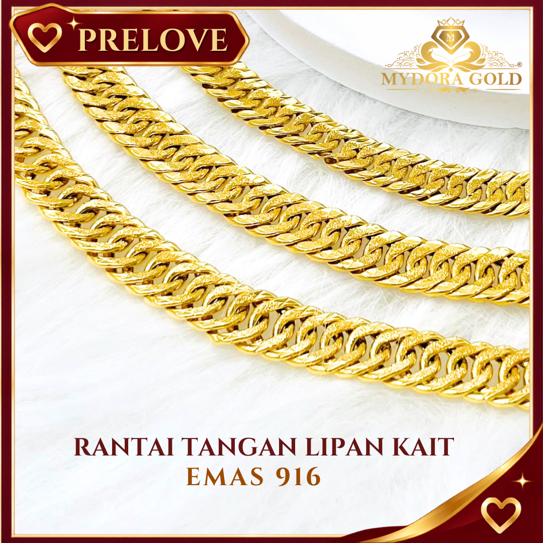 Pre-Loved: Rantai Tangan Lipan Kait l EMAS 916/22K