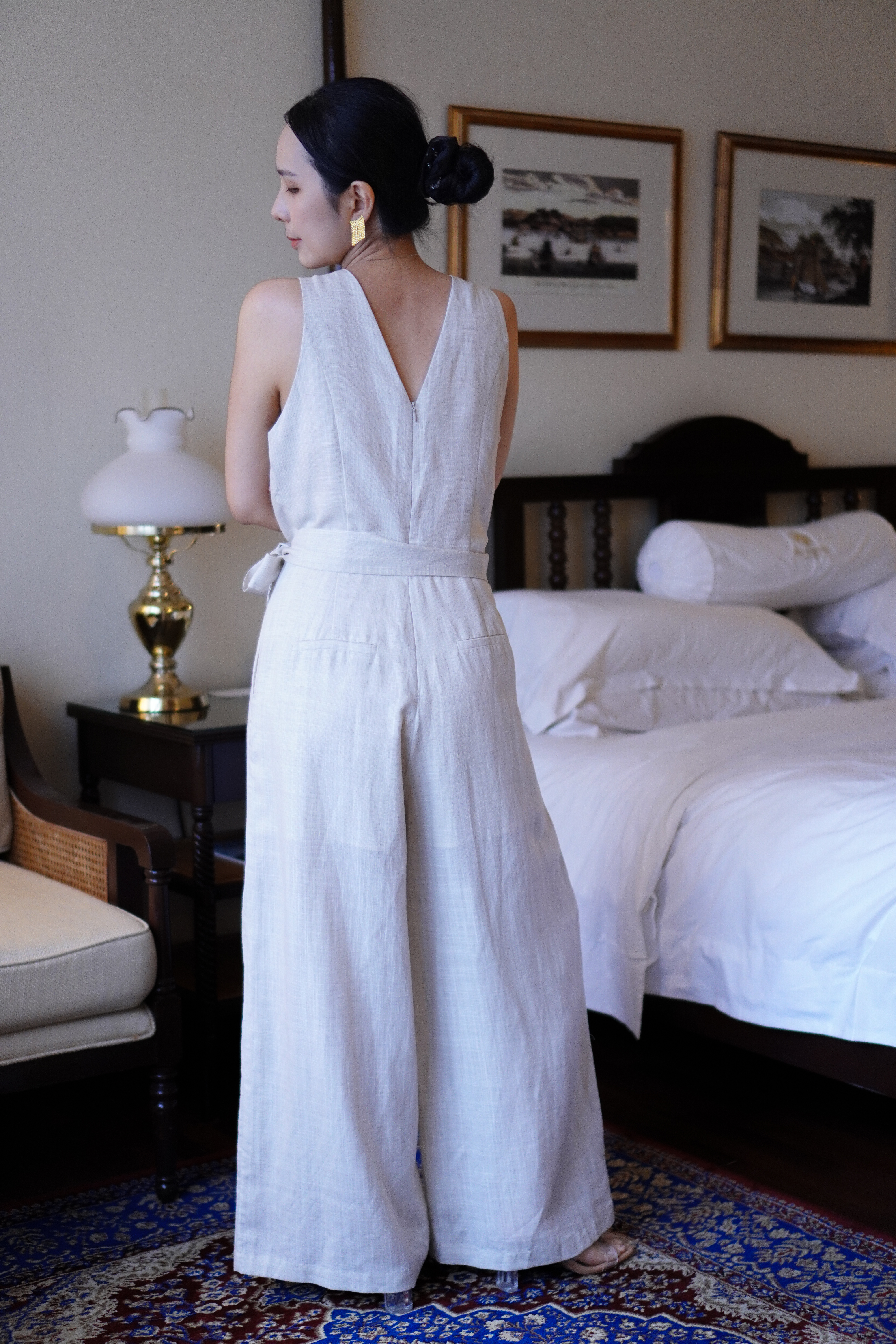 亚麻阔腿连体裤 Linen Jumpsuits