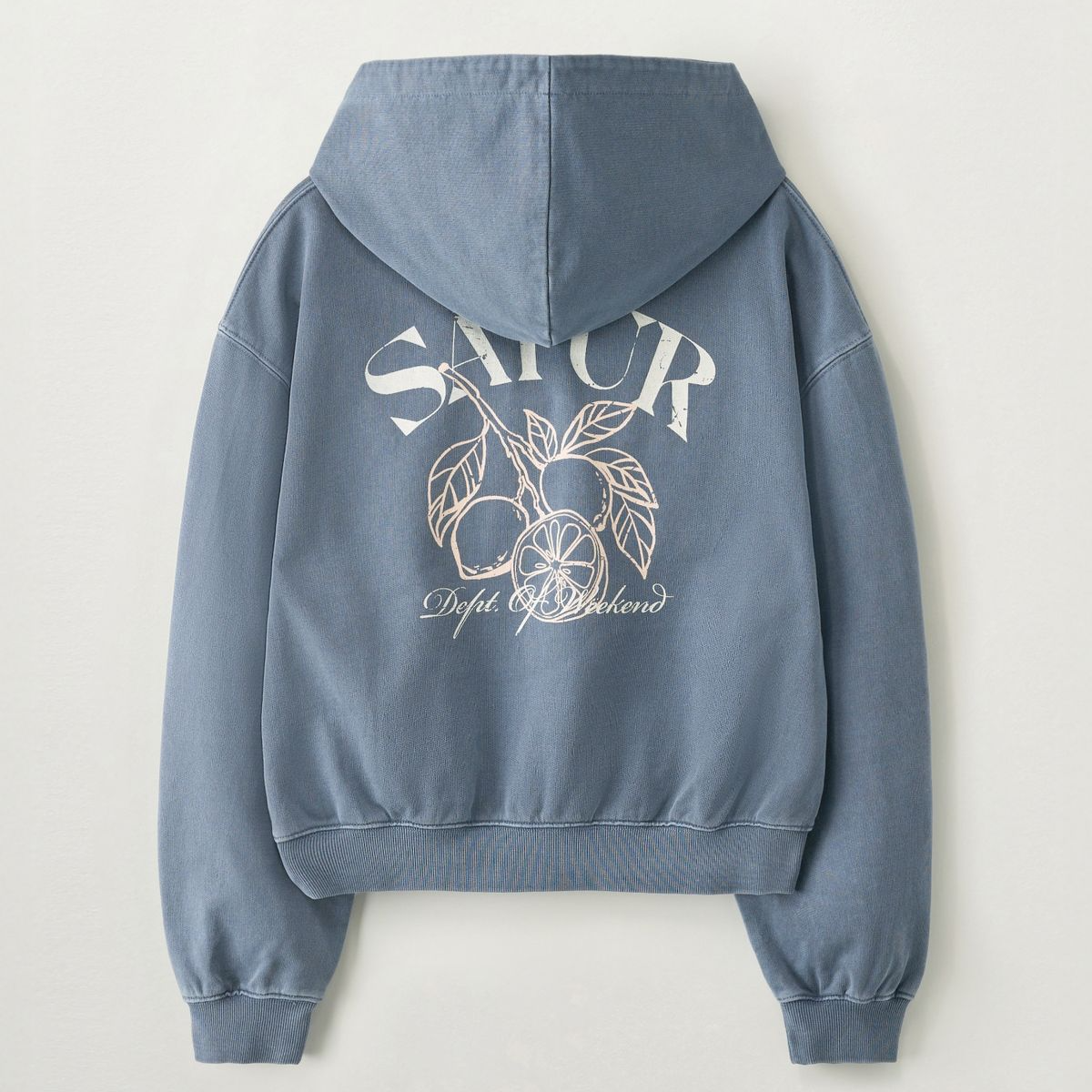 [SATUR] Citron Drawing Washed Crop Hoodie W (2色)