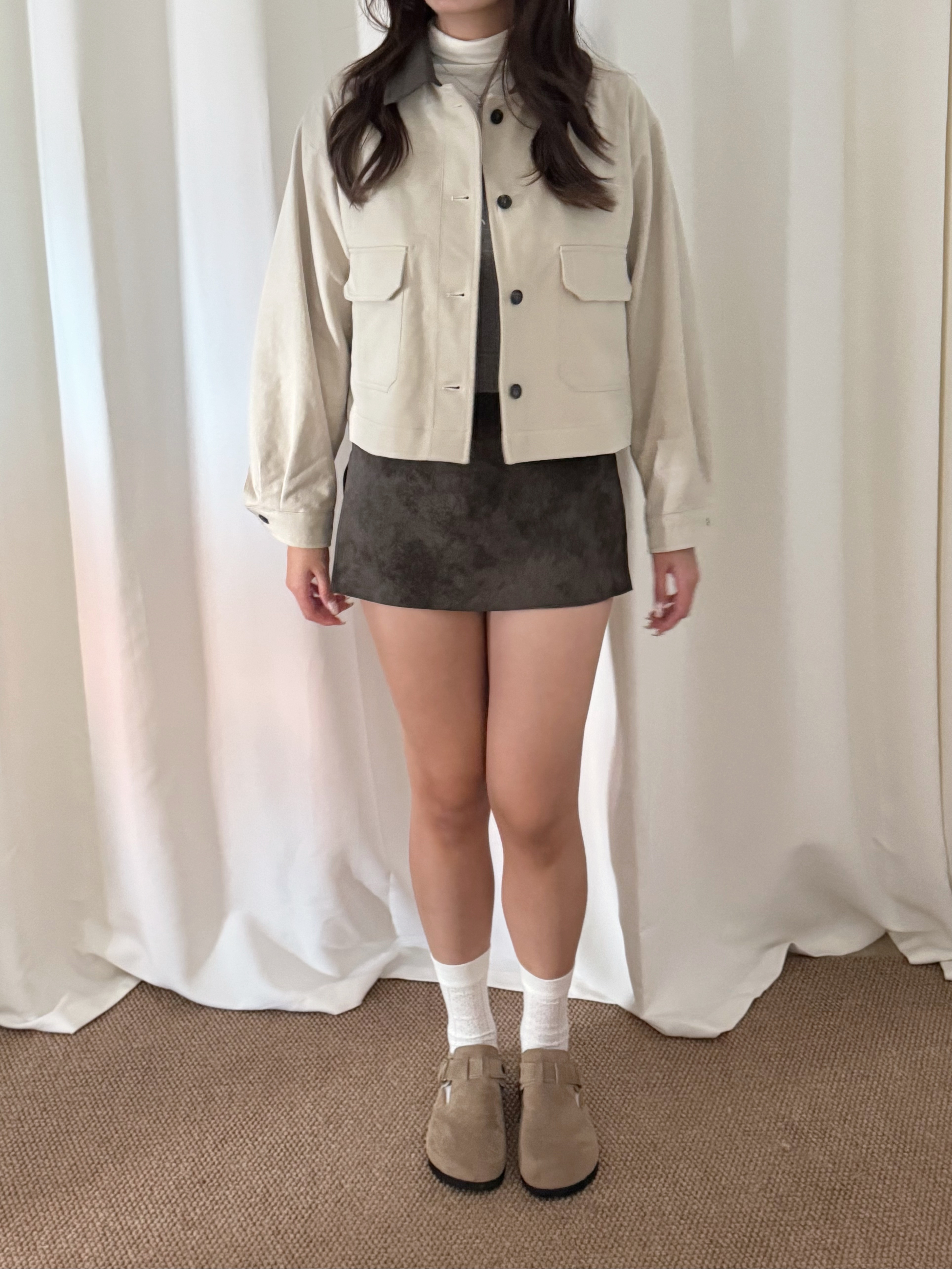 [巴恩風外套!]Leather Collar Barn Jacket(兩色入)