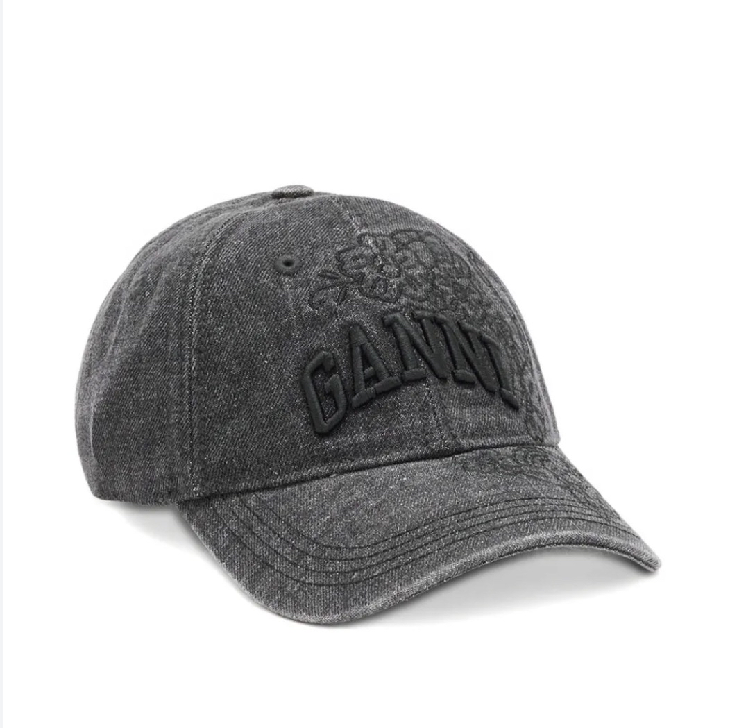 Ganni 刺繡logo牛仔帽