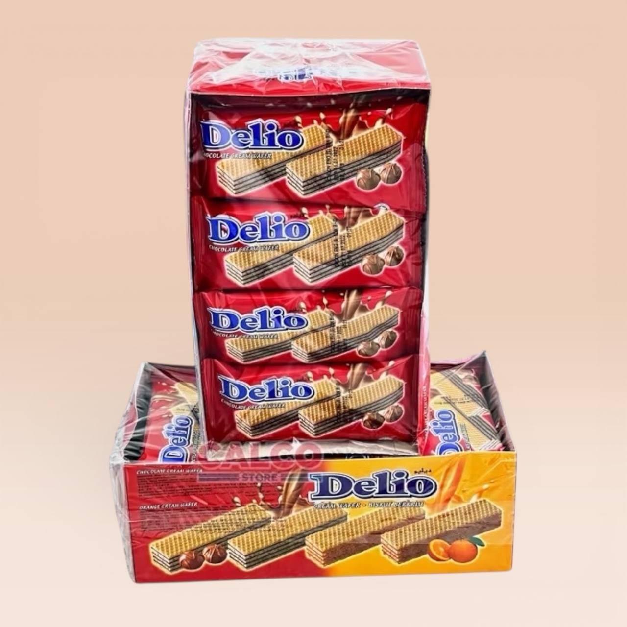 24pcs x 16g Delio Cream Wafer [Chocolate / Strawberry / Milk / Orange]