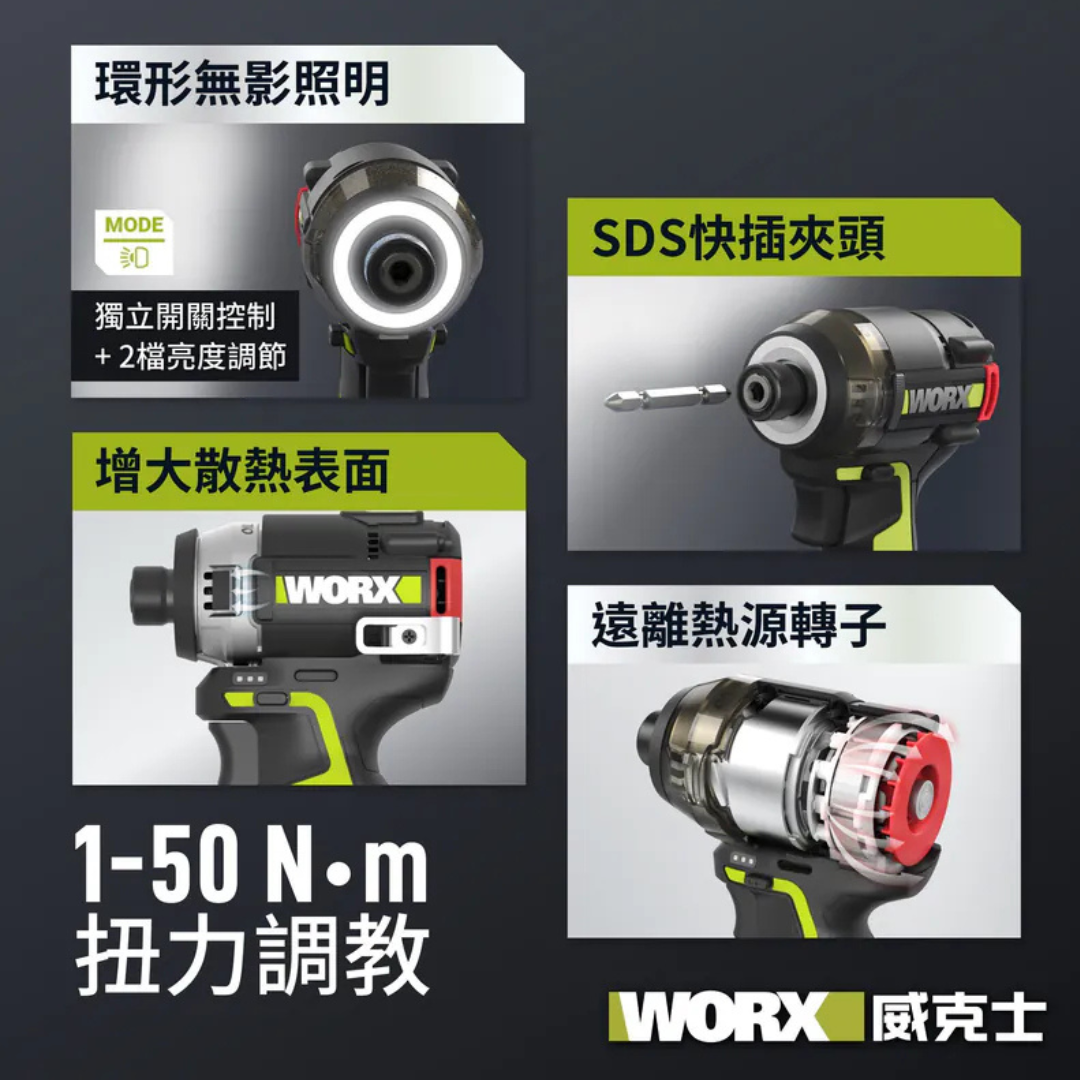 WORX WU138.4 12V 液壓靜音起子機 (4.0Ah+2.0Ah鋰電+3A快充)