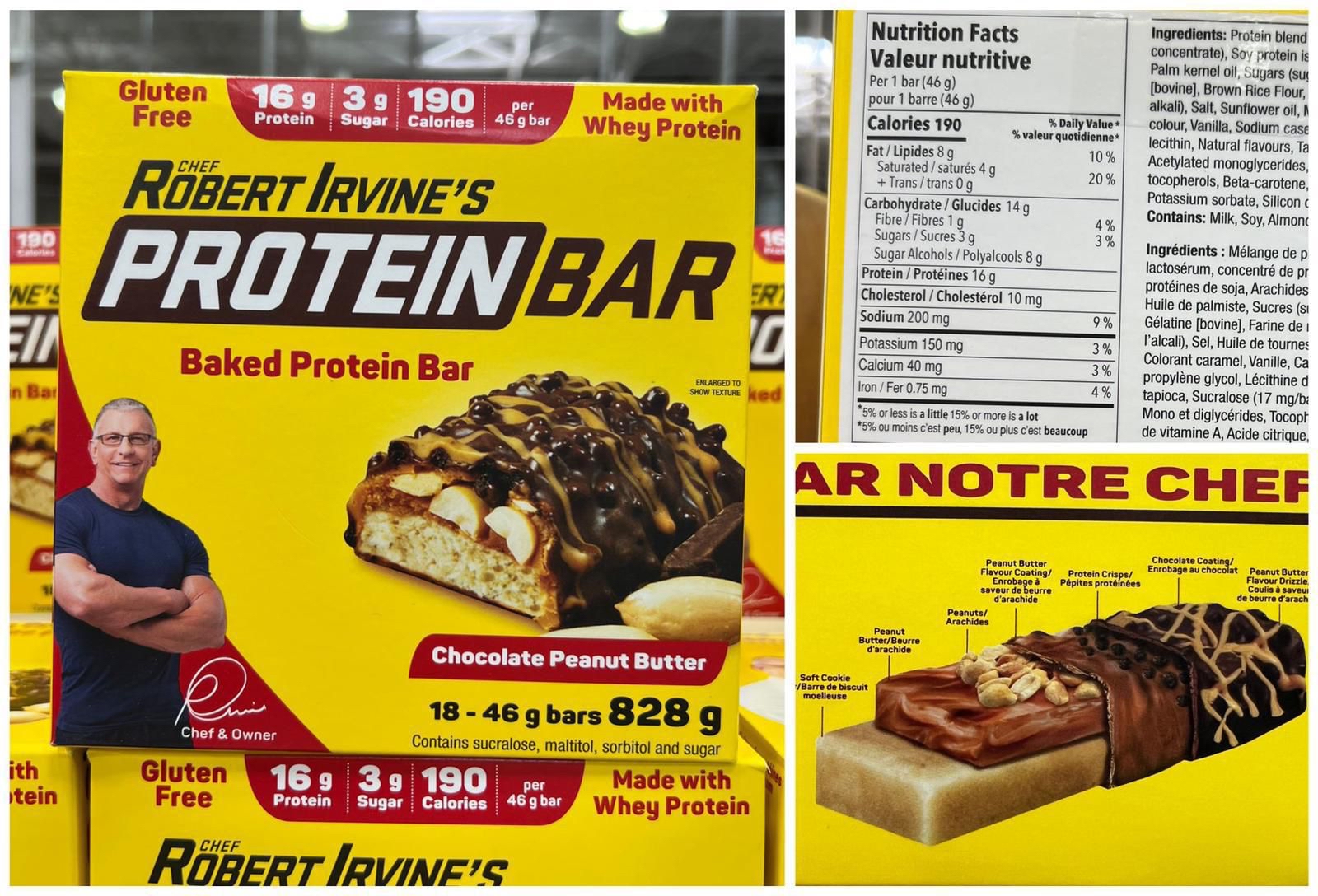 加拿大直送 Chef Robert Irvine’s 烘焙蛋白棒（朱古力花生醬味） Chef Robert Irvine’s Protein Bar – Chocolate Peanut Butter 18 條裝｜每條 46g（總重量 828g） 