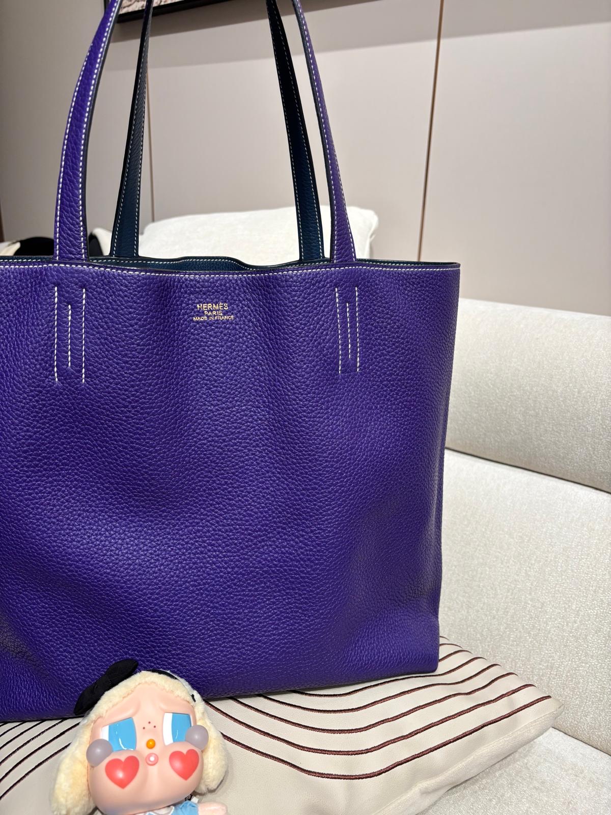 Hermes Double Sens 36 Tote Bag Stamp [Q] TC粒粒牛皮 100%Authentic, 98%New ✅Dust bag 