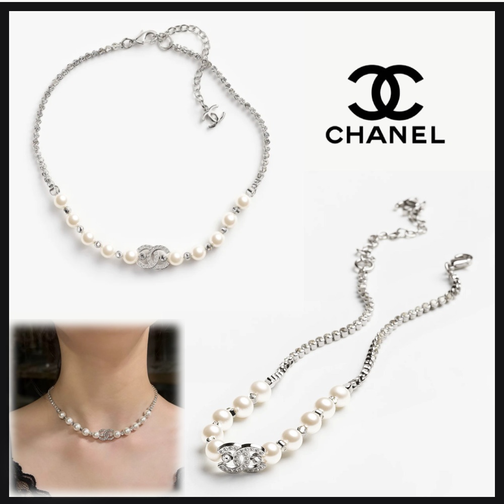 💯CHANEL Crystal CC Choker Necklace 珍珠水晶CC項鍊 連專櫃禮盒
