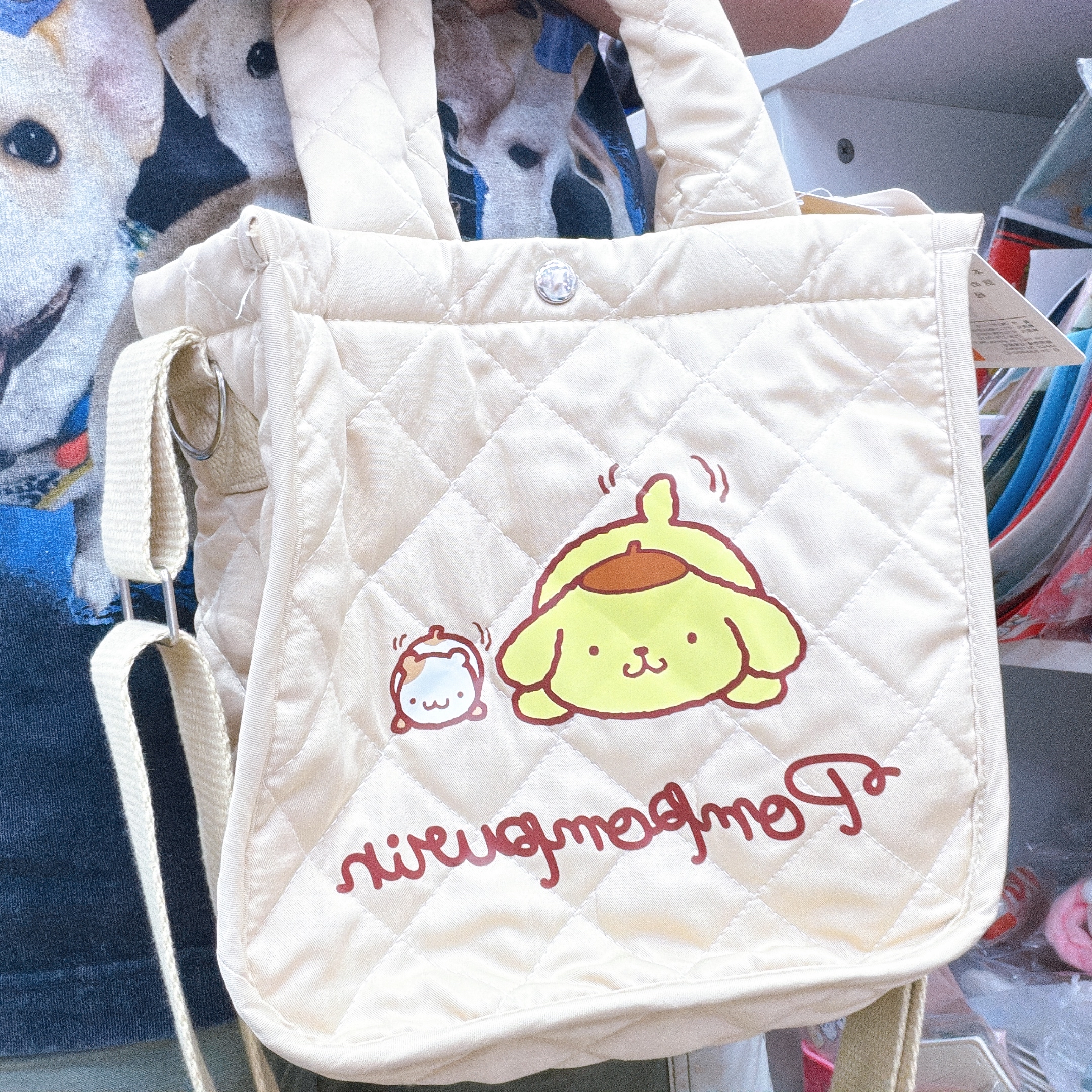 日本直送布甸狗夾棉斜孭袋手挽袋