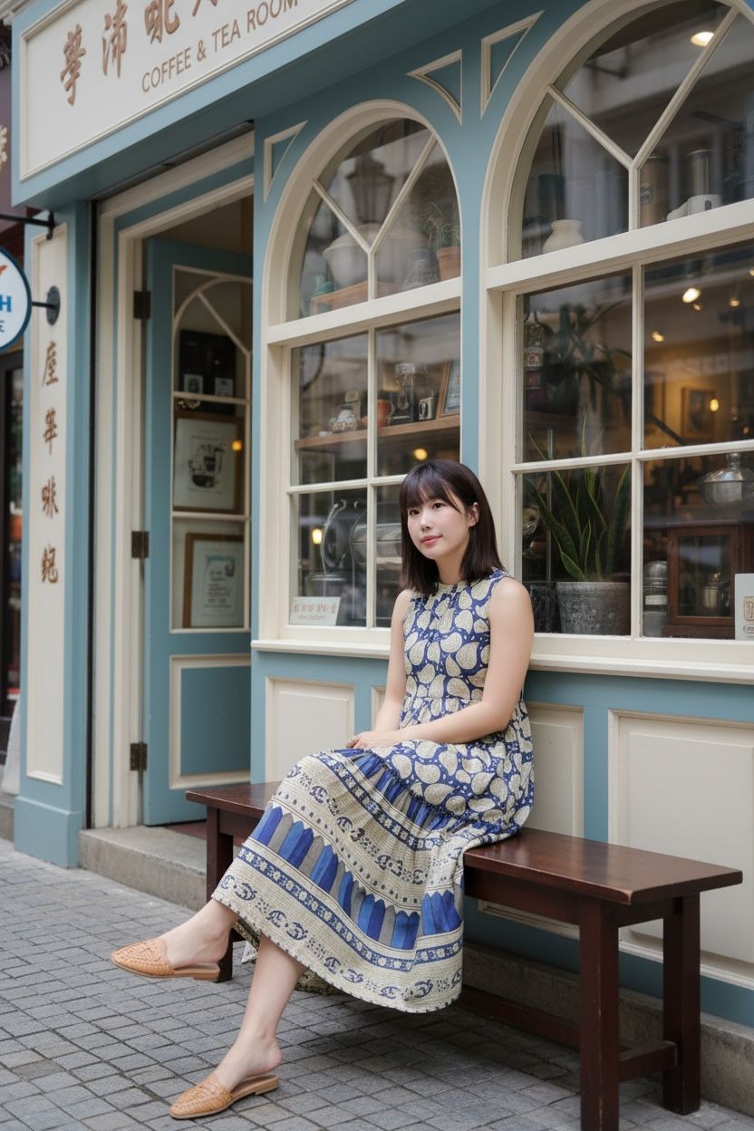 Blue Paisley Halter Neck OP #1480