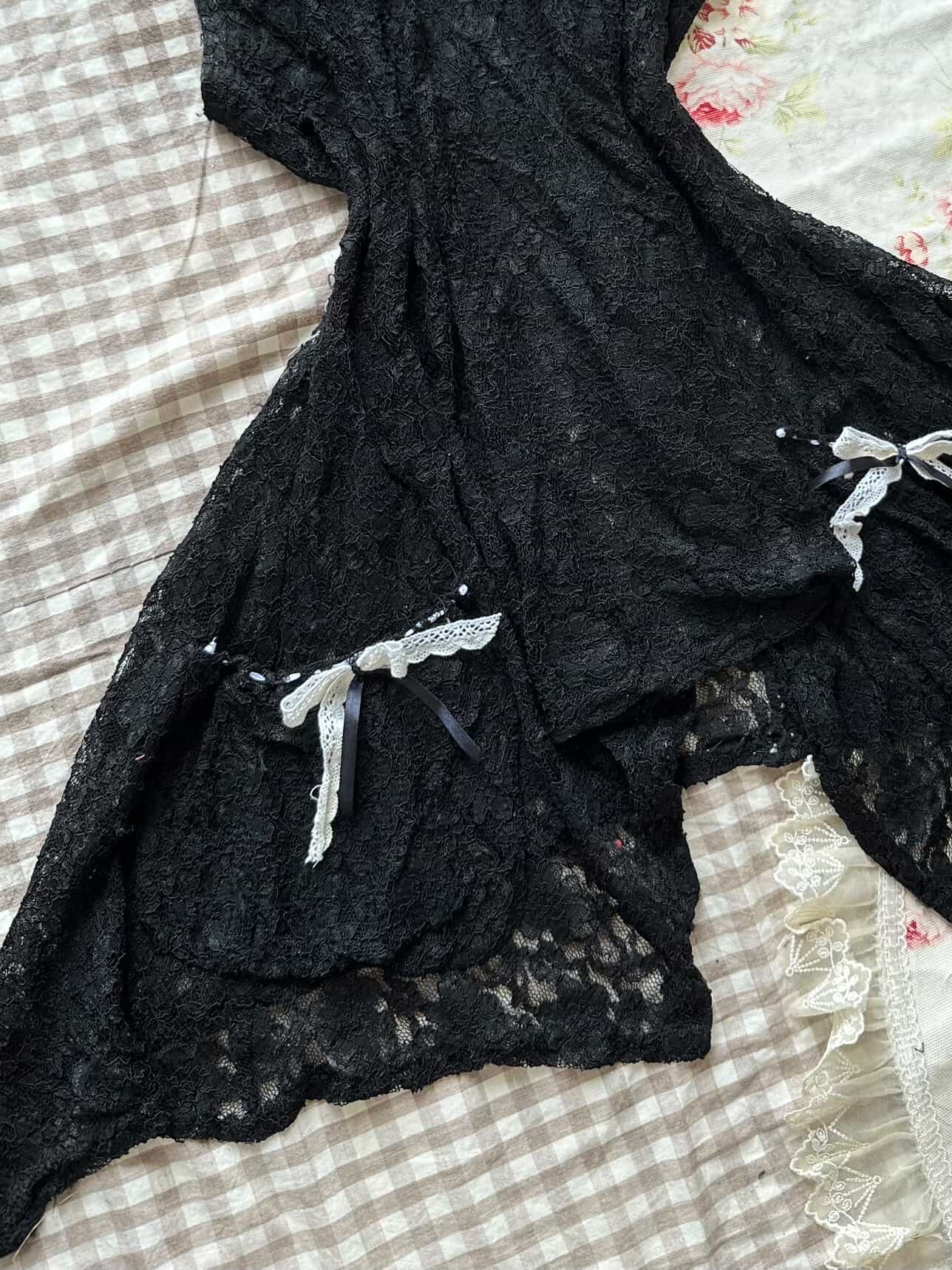 Black Lace Dress Outfit Set