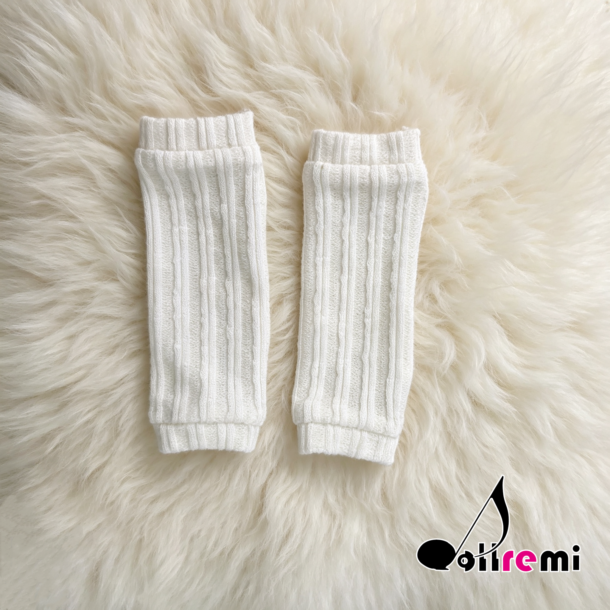 【dollremi】(A031) Pear Body 白色針織長筒大象襪套 Long Leg Stockings Knitted