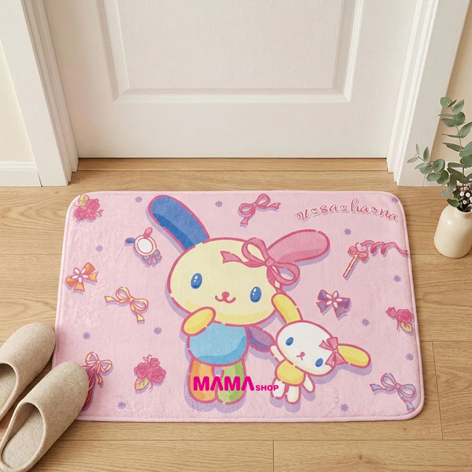 台灣直送 Sanrio Usahana 彩虹兔吸水柔軟止滑地墊
