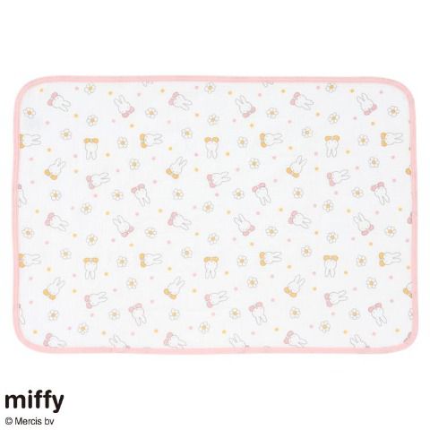 MIFFY BABY KID 小童 紗布 膝蓋毯 淺色花花 粉紅邊