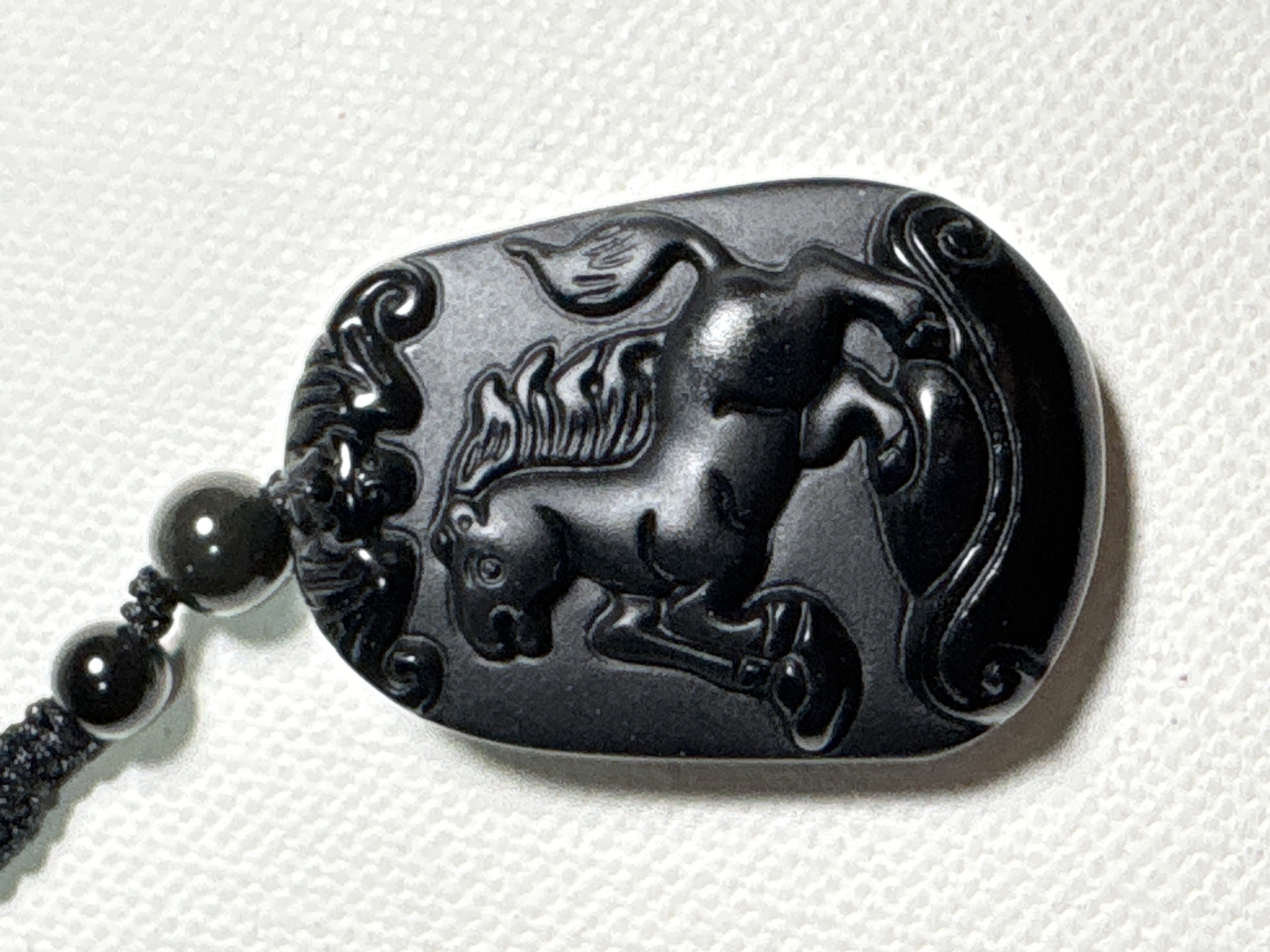 （狗型)黑曜石生肖掛牌S4402