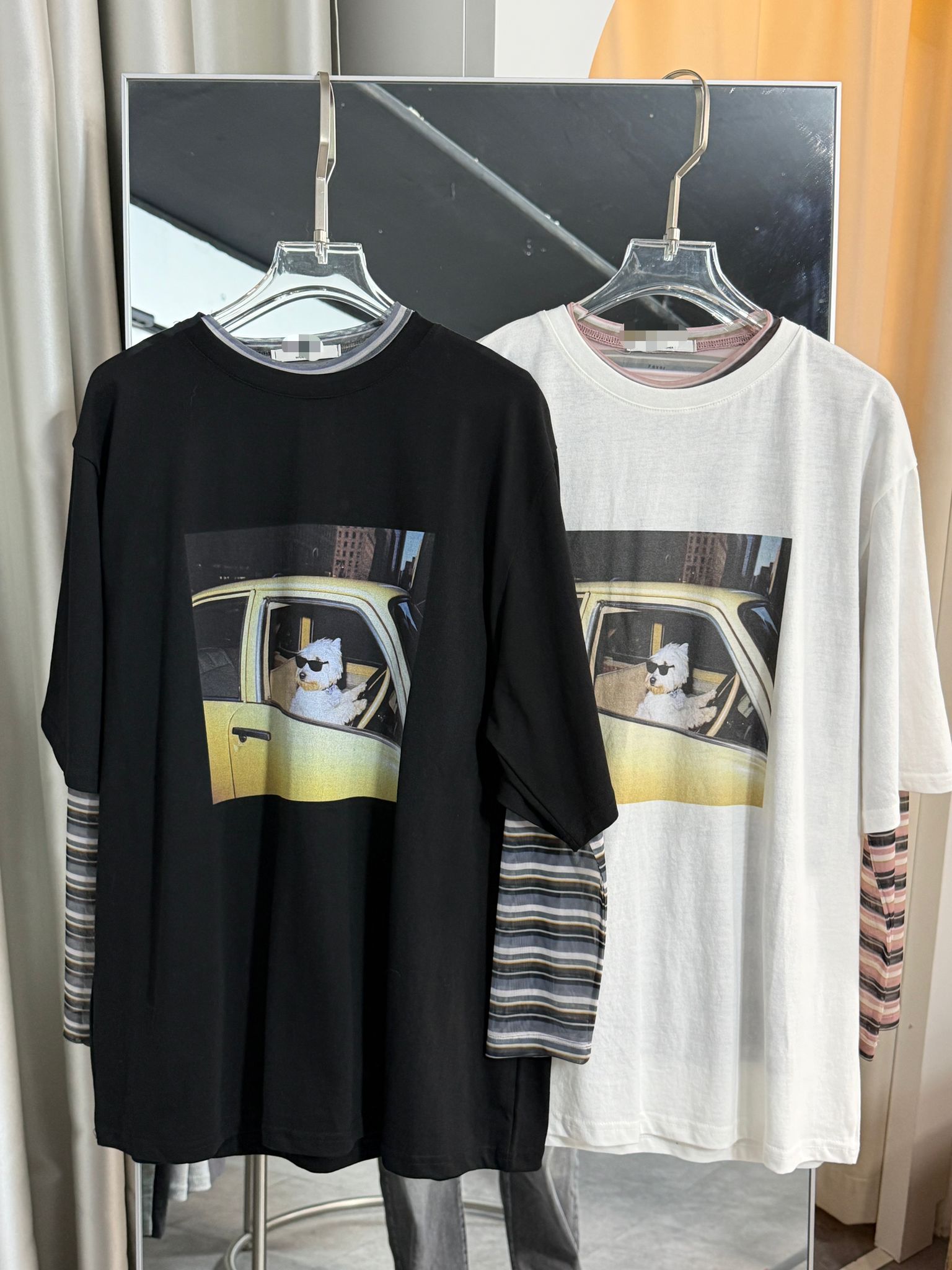 潮流狗狗印花長T