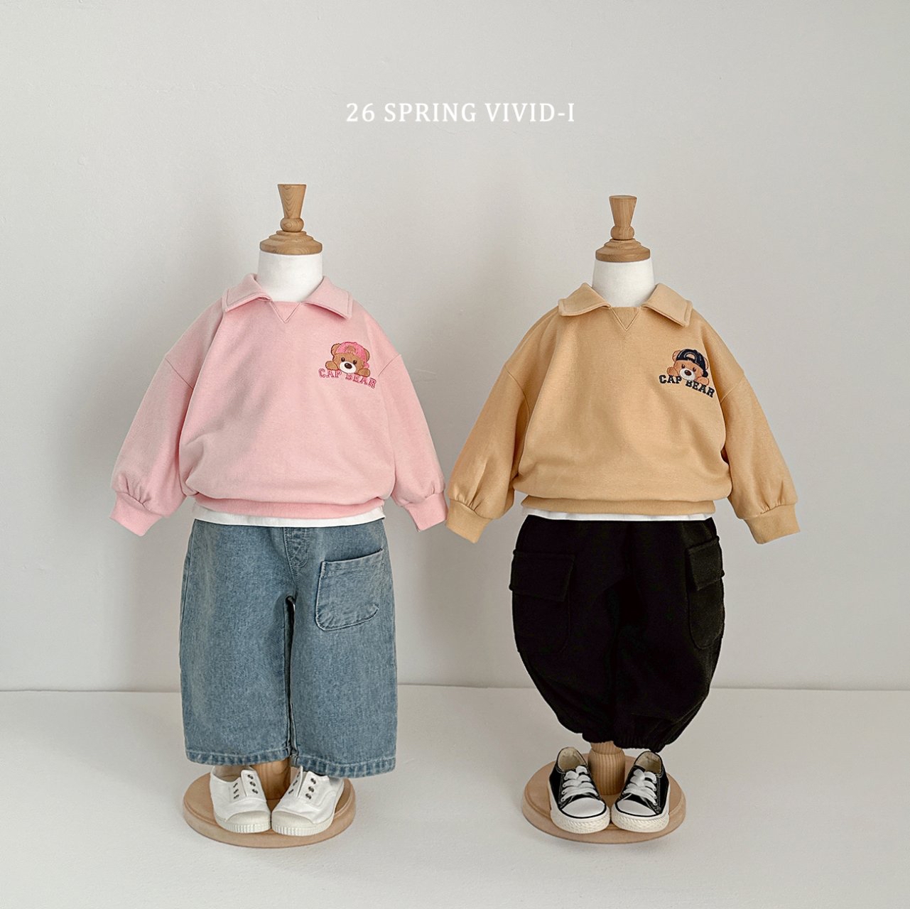 🌸預訂 韓國直送🌸🇰🇷VIVIDI四色標籤寬鬆工裝束腳運動褲