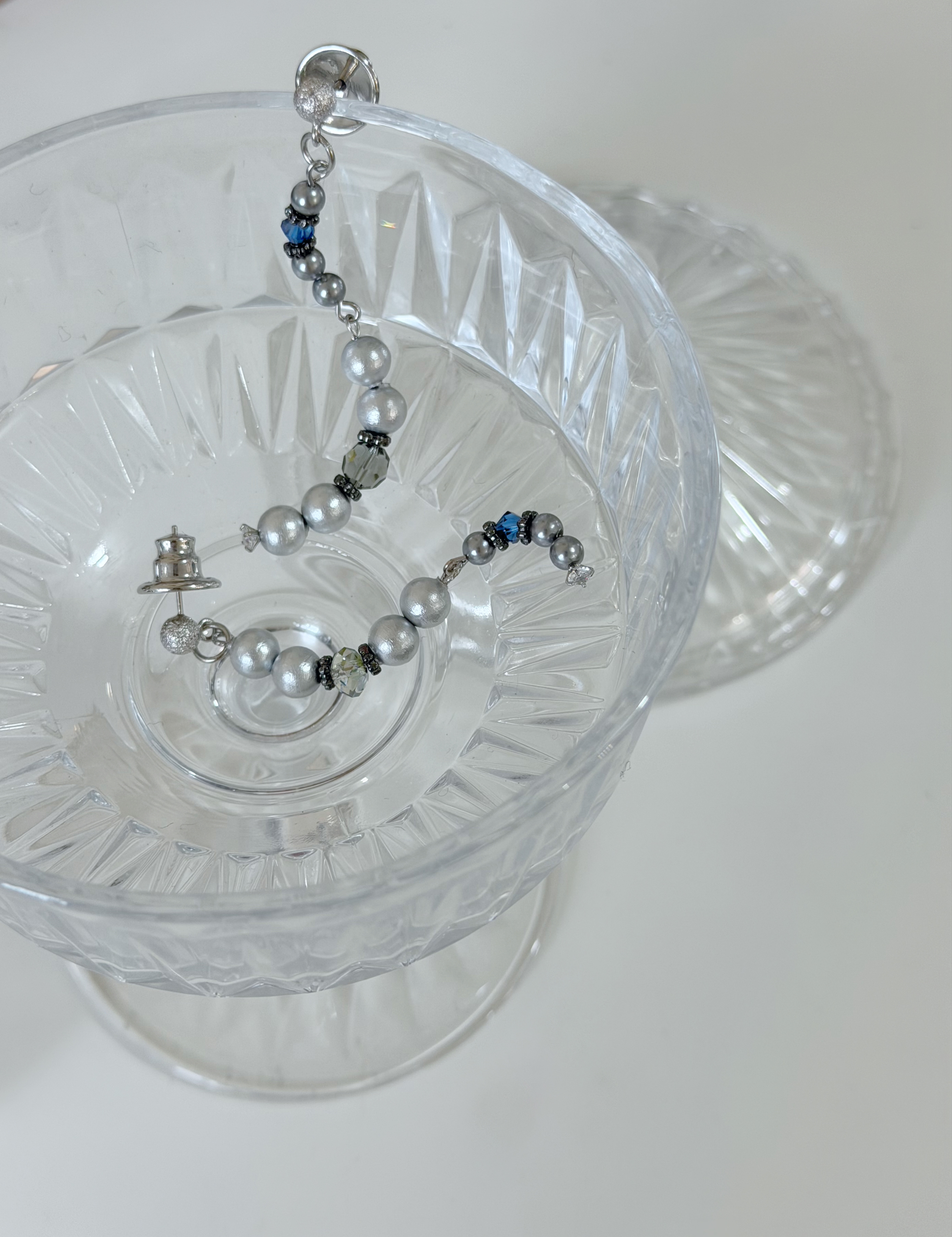 Curled Pearl 日本棉花珍珠耳環 長款