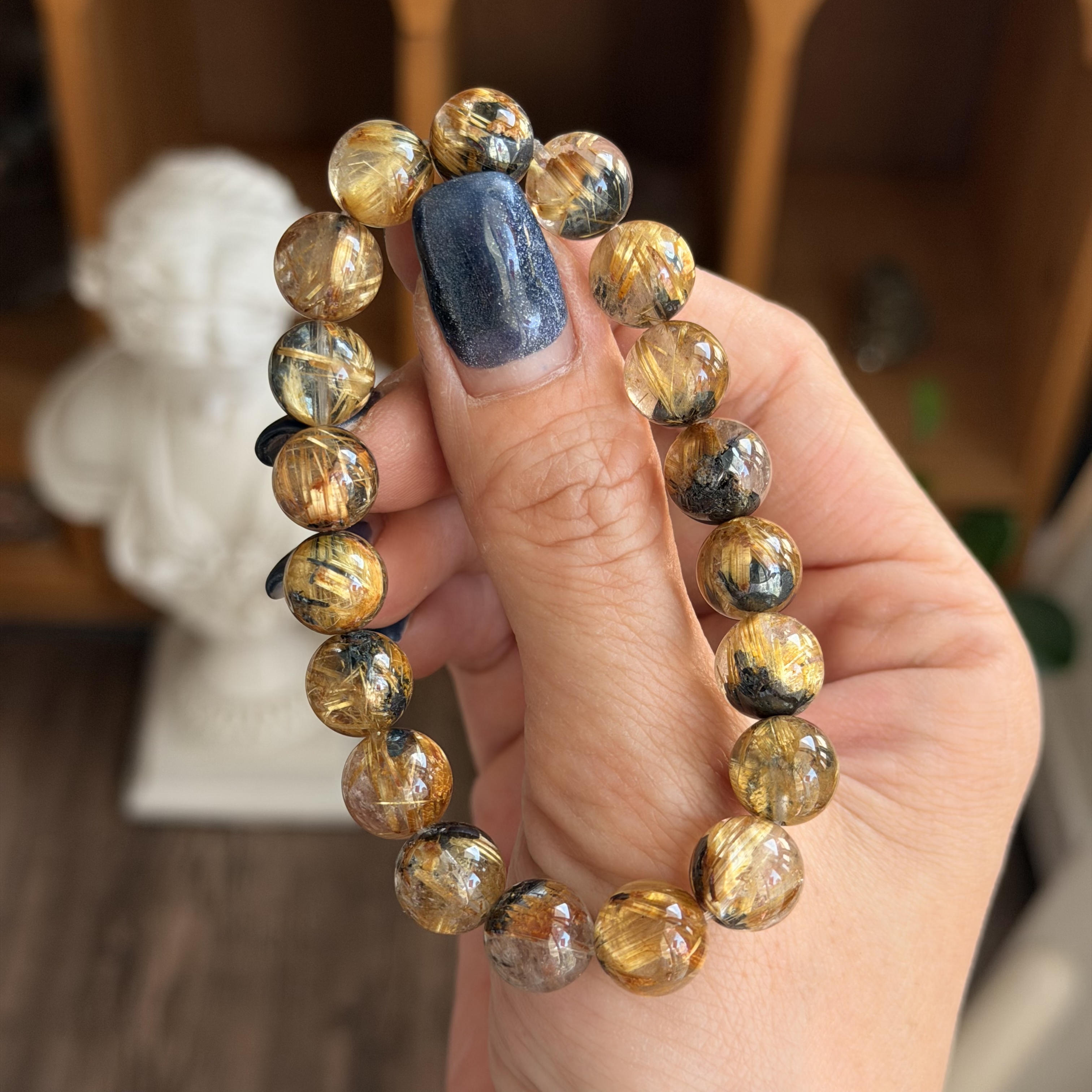 10mm金鈦晶共生赤鐵礦手串