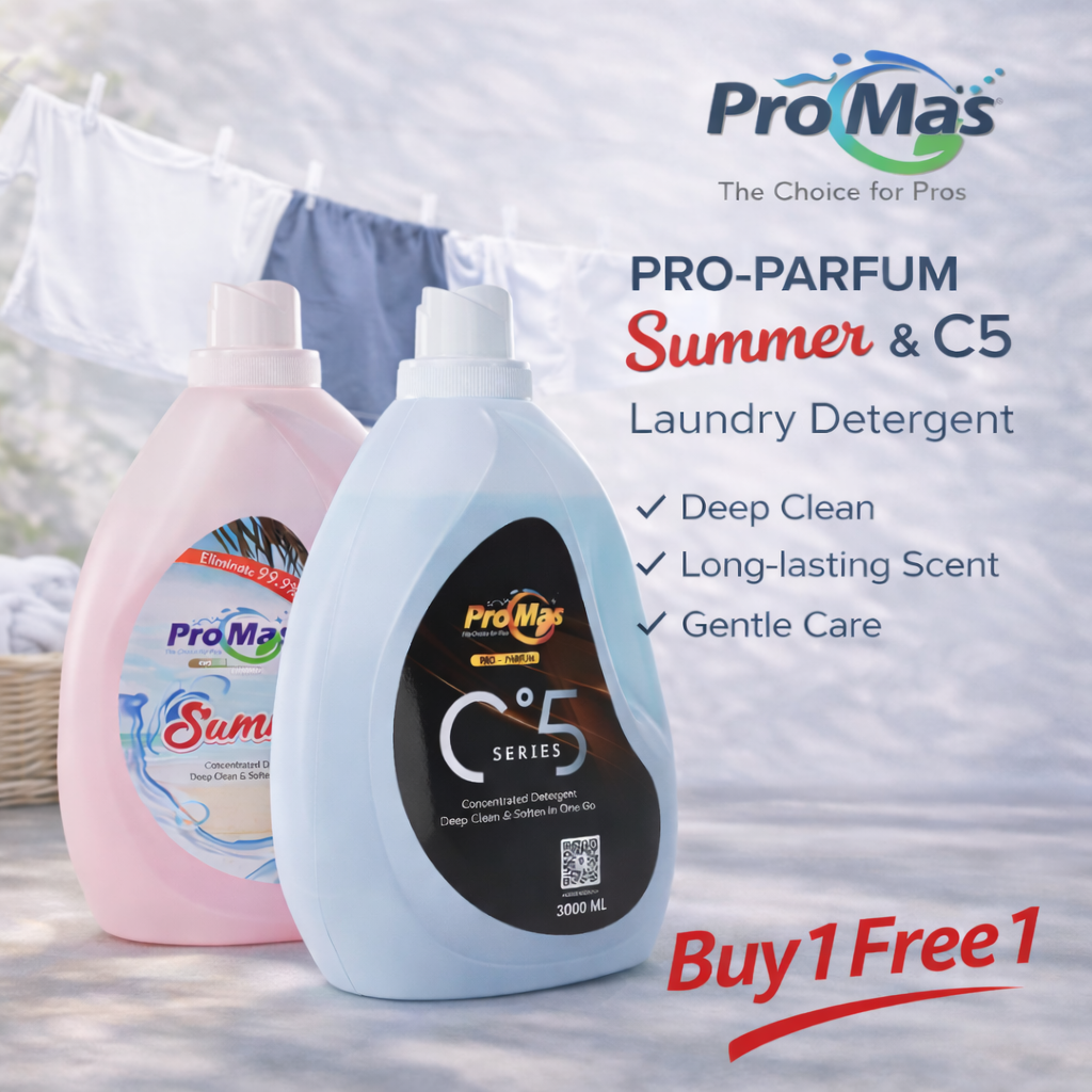 ProMas Detergent (Summer & C'5) 3000ML (Buy 1 Get 1 Free) – Total 6000ML 