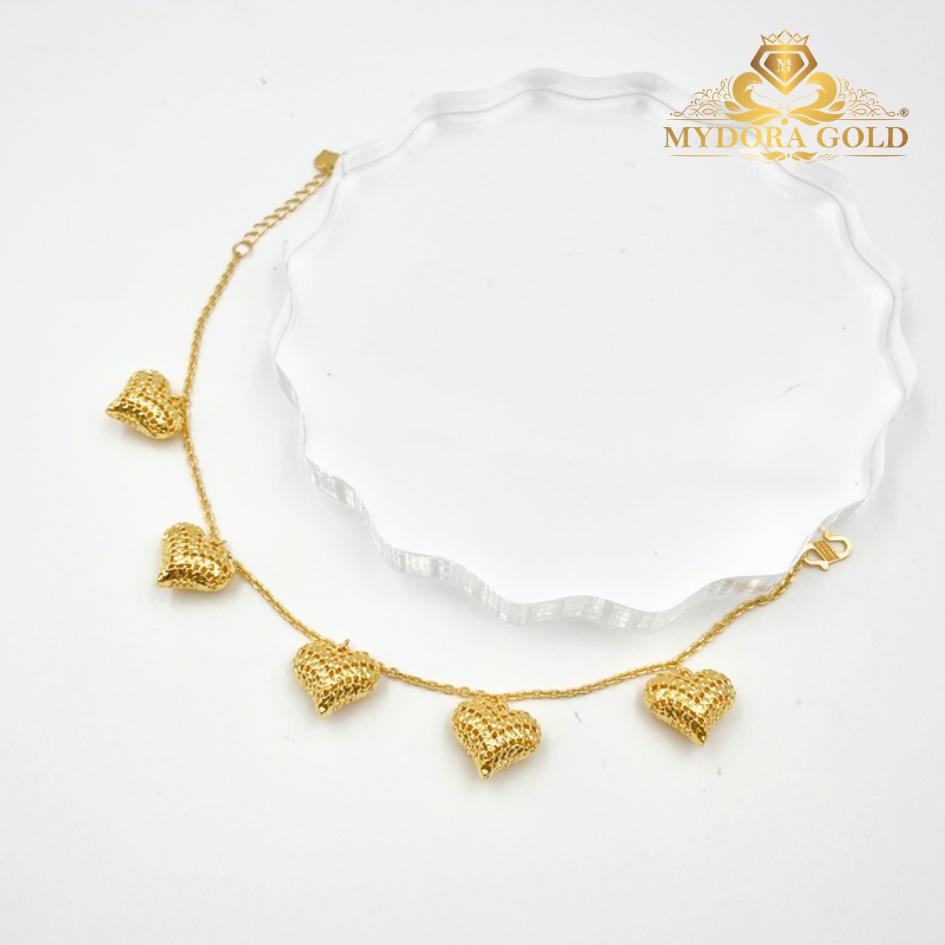 MYDORA Rantai Tangan Sauh + 5 Love Anyaman l EMAS 916/22K