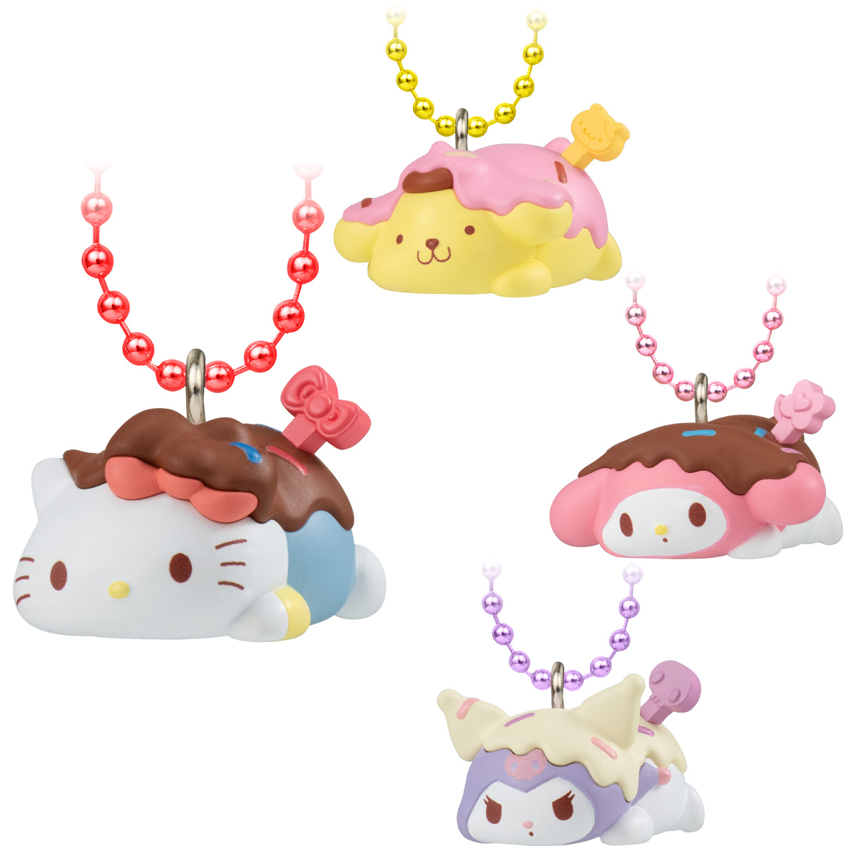 (預訂訂金 $100) (總價 $205) Bandai 三麗鷗角色 棉花糖朱古力公仔吊飾 & 朱古力棉花糖 食玩 (原盒10個) (行版) Sanrio characters