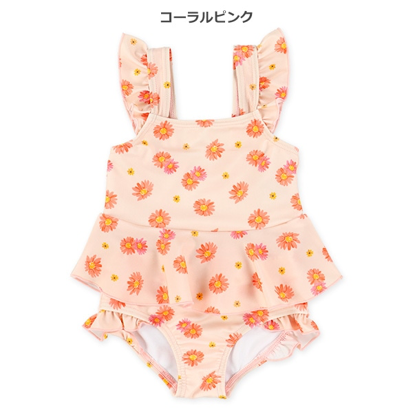 🇯🇵預訂 日本直送🇯🇵兩色花卉滿印荷葉邊分體泳衣