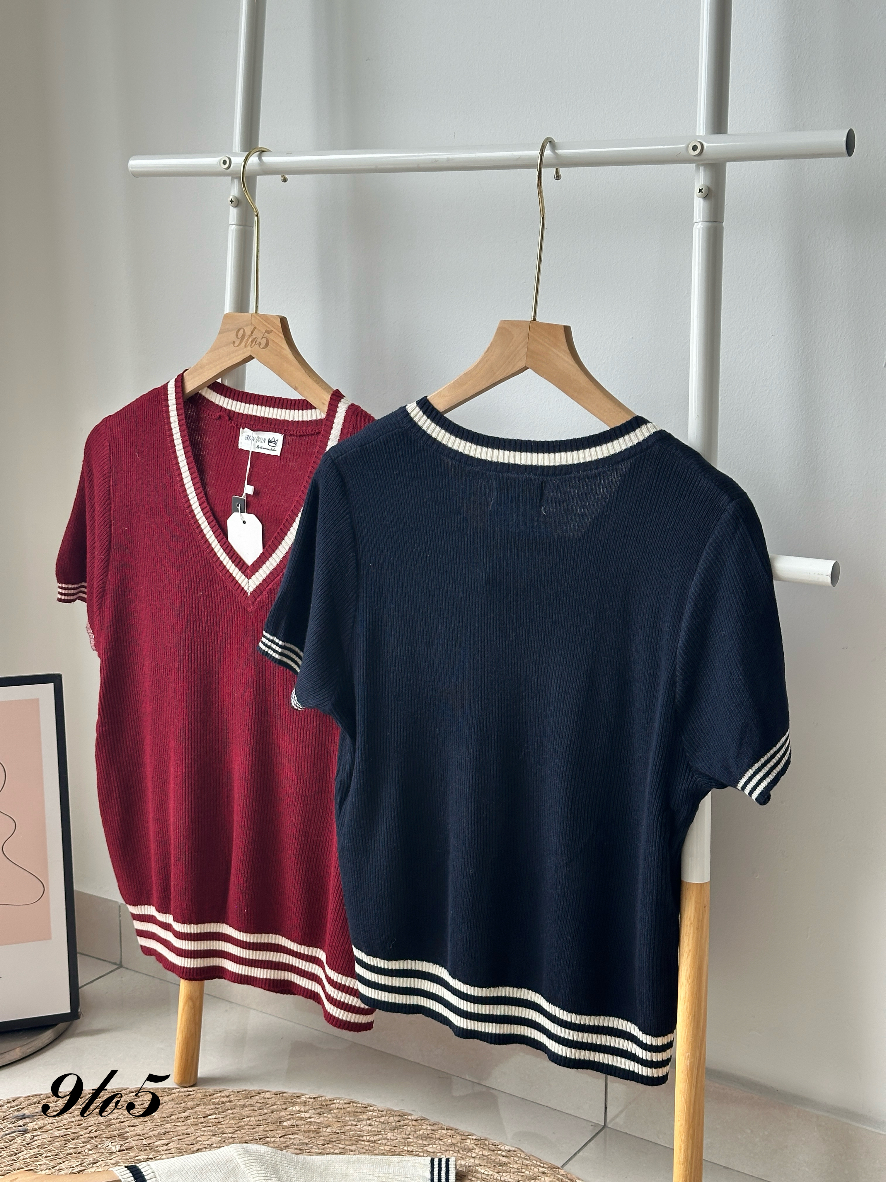 T4110 V Neck Knit Top - 4 Colors 