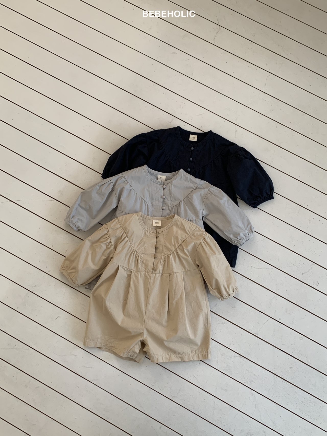 🌸預訂 韓國直送🌸🇰🇷BEBEHOLIC三色簡約寬鬆長袖連身褲