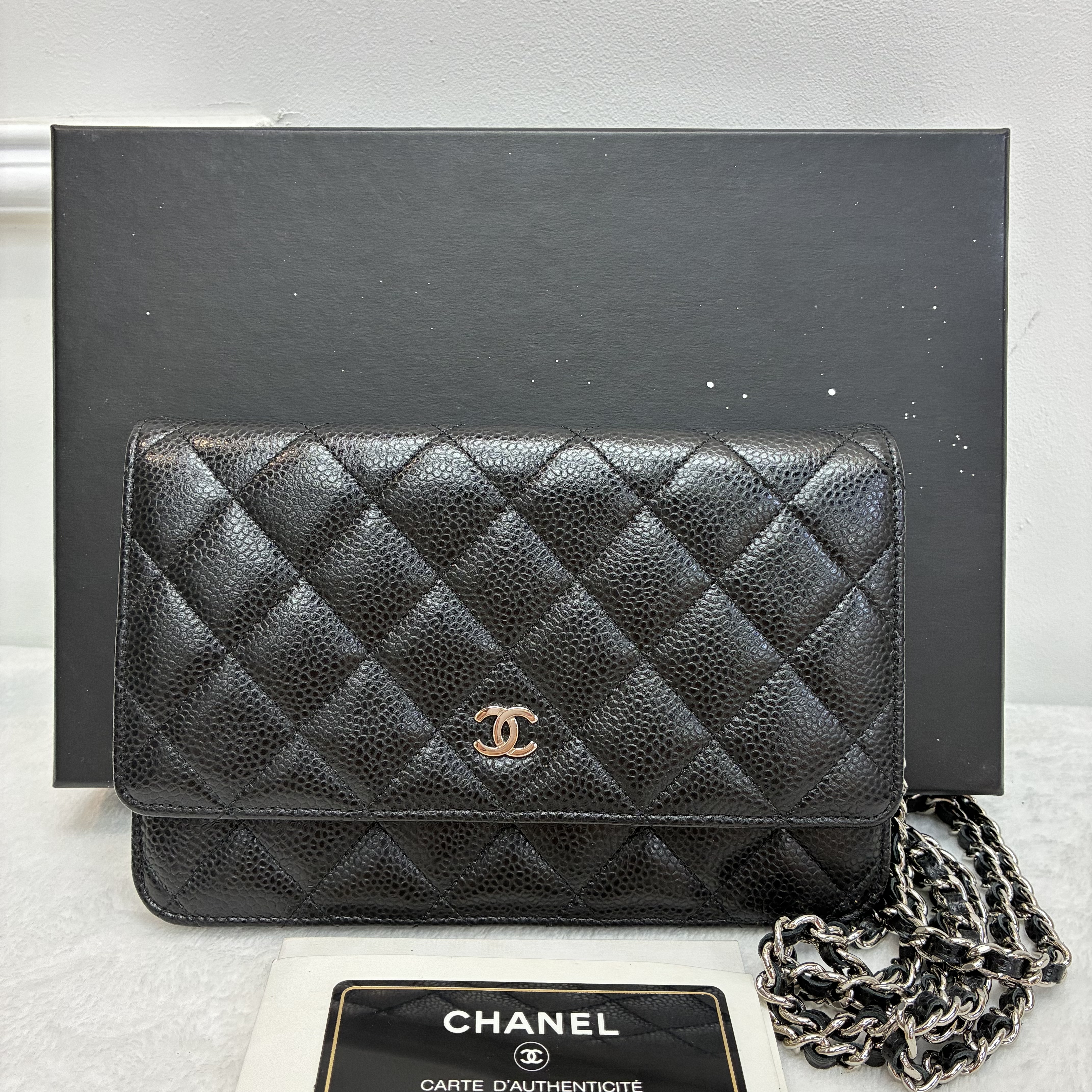 Chanel WOC 荔枝紋牛皮黑色經典🖤
