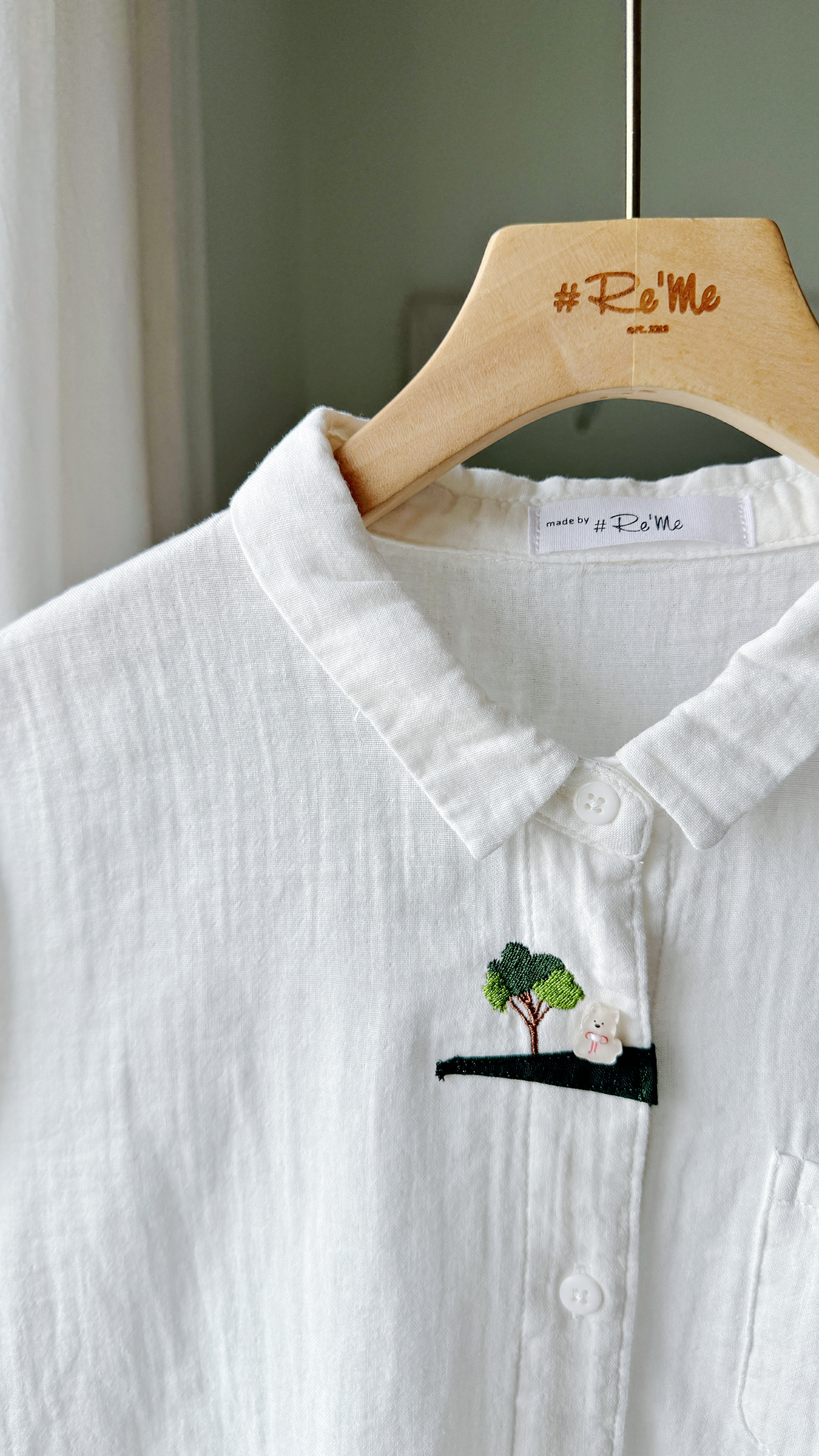 【Re‘Me Tiny Stitch 】 小白的微世界刺绣衬衫（下单后2-3天制作）