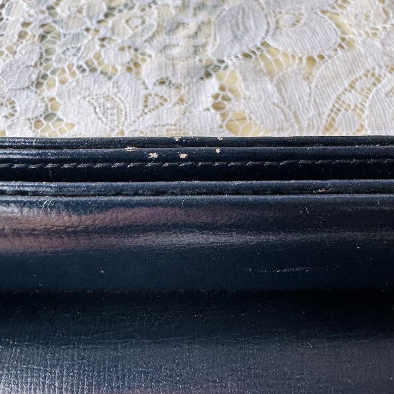 C.a. 1950-60s Elegant Navy Blue Structural Handbag with Golden Hardware (MT2123)