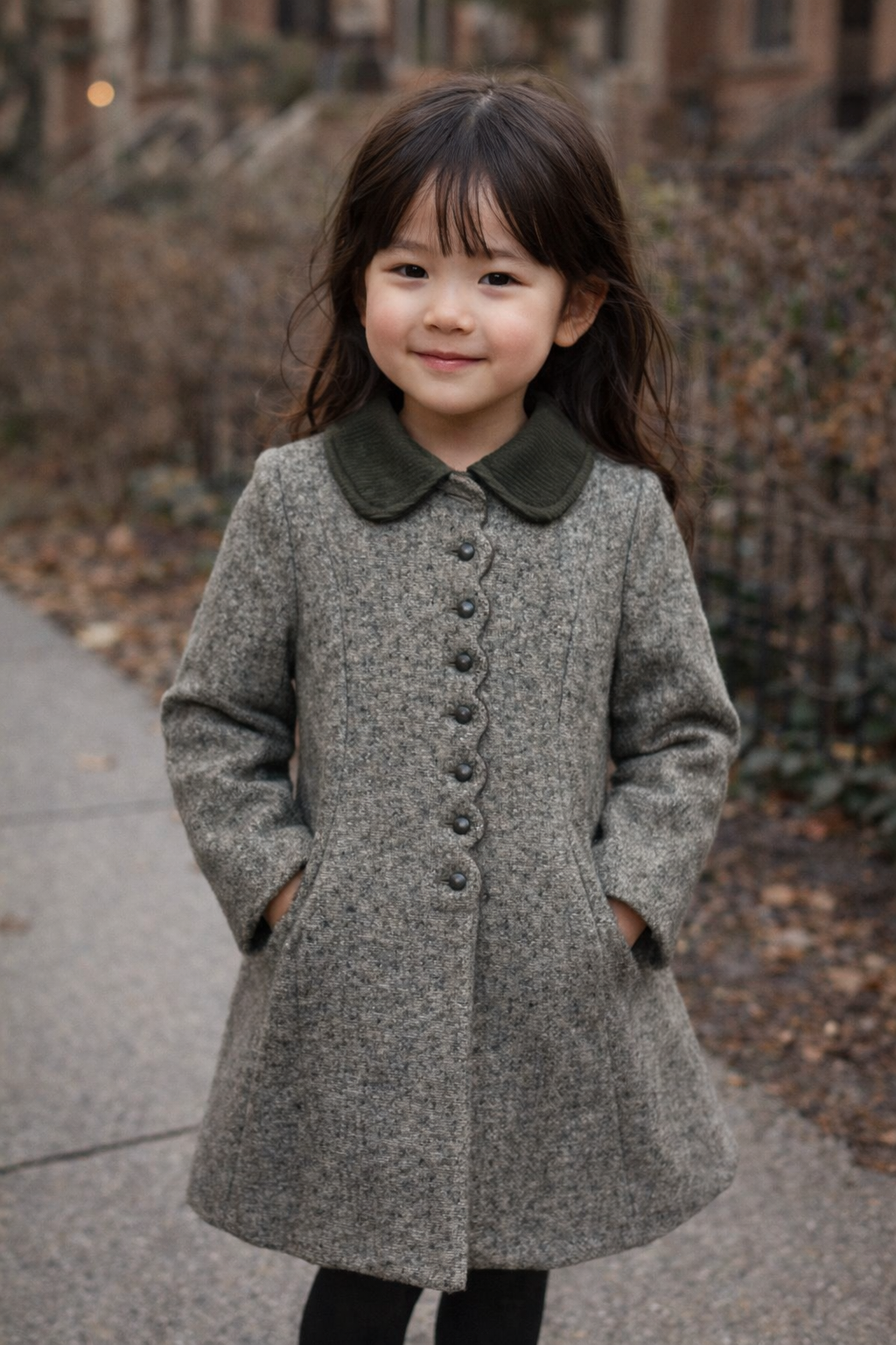 1960s Emily Jane Harris Tweed Made in England little girl’s coat (MT2065 )