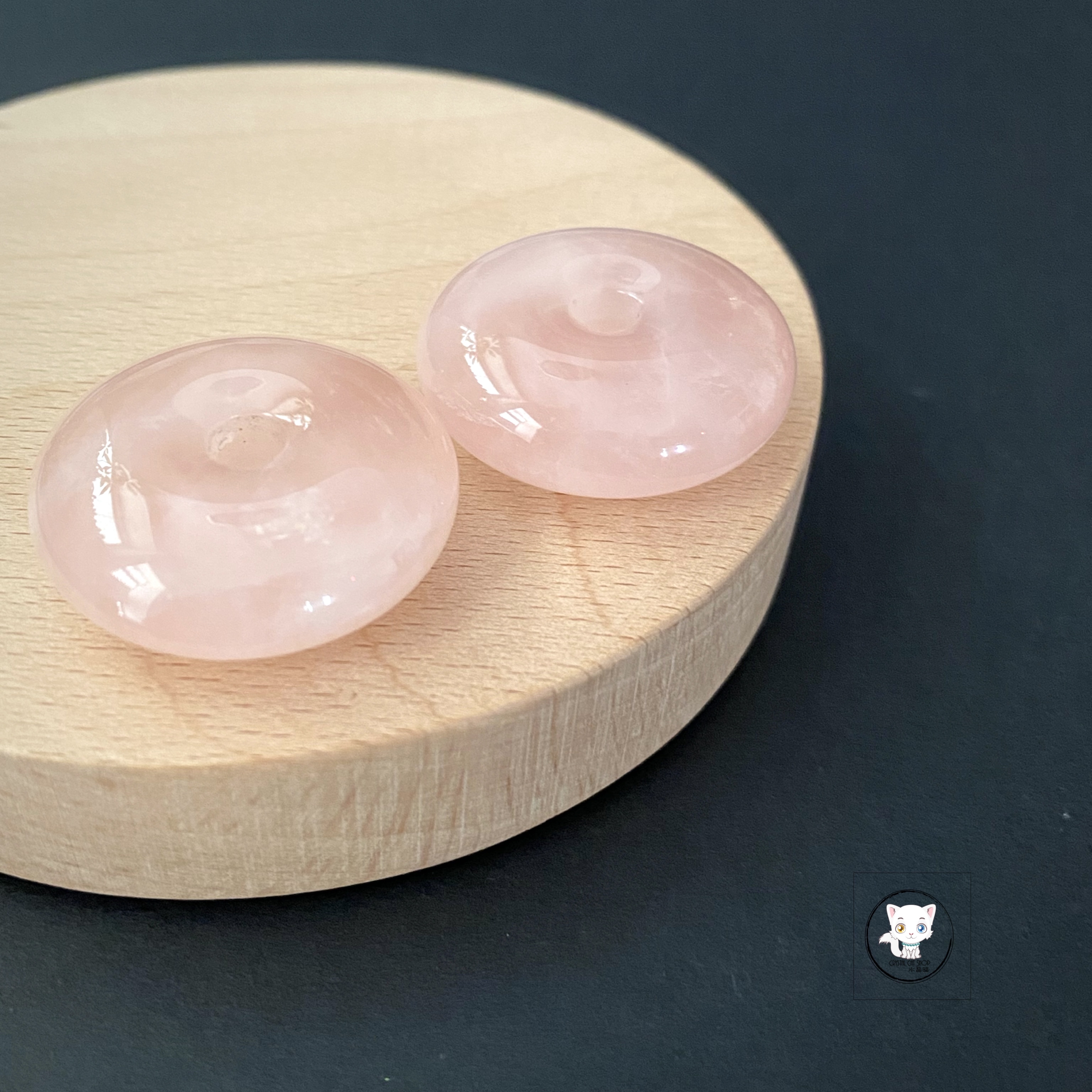 粉水晶平安扣吊墜 29mm