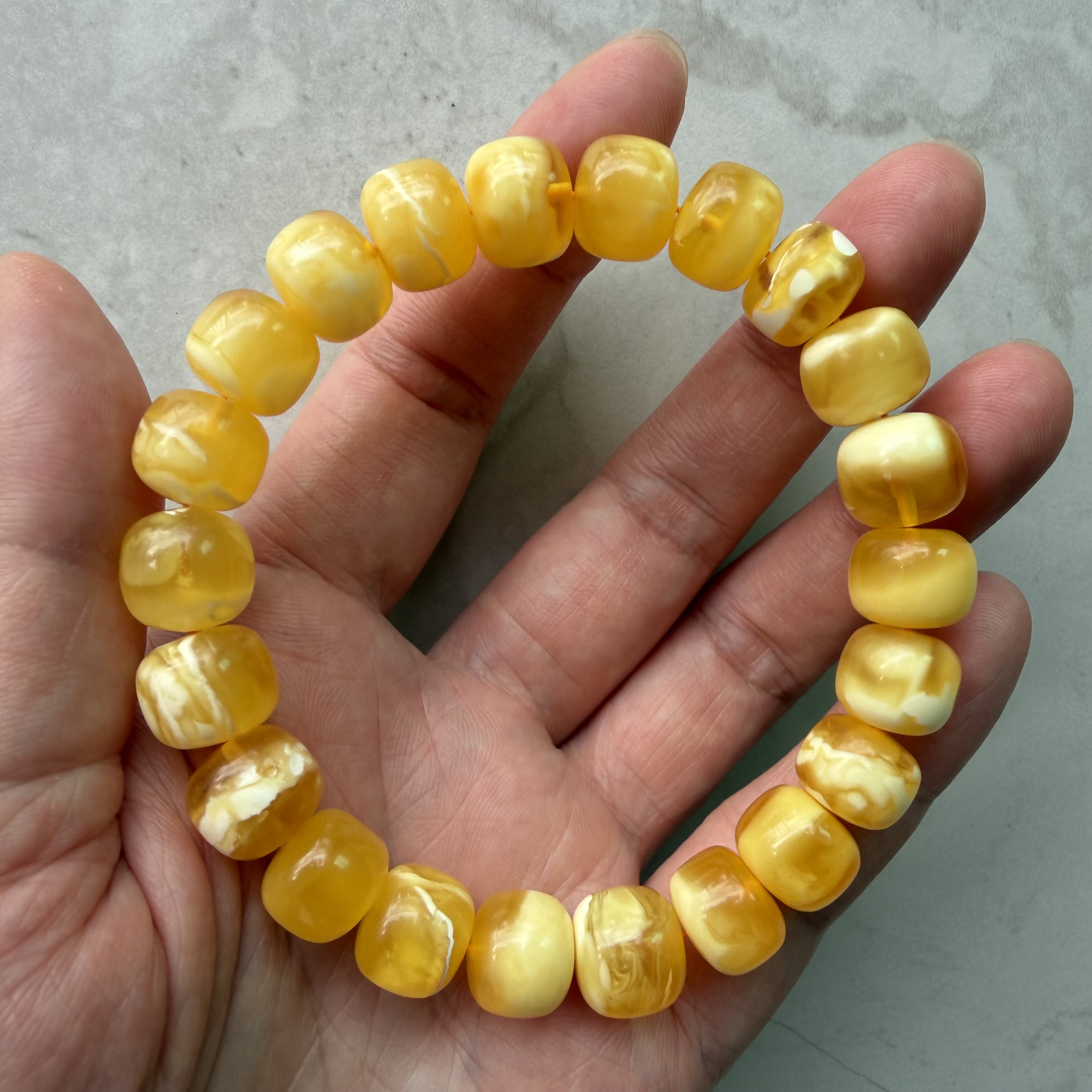［閉店一口價］11mm波羅的海金白花老型手串