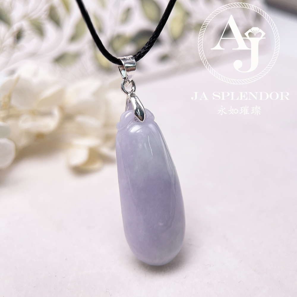 JN-1639 天然翡翠A玉 春彩福瓜（萬壽果）吊墜