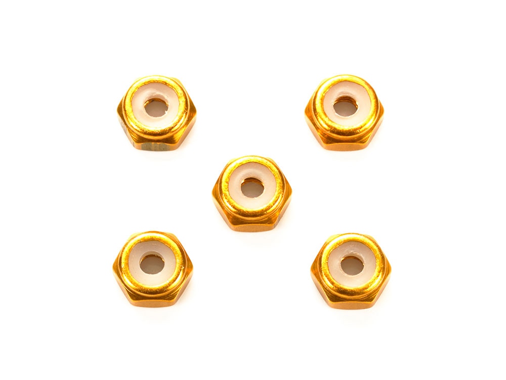 2mm Aluminum Lock Nut (Gold,5pcs.)