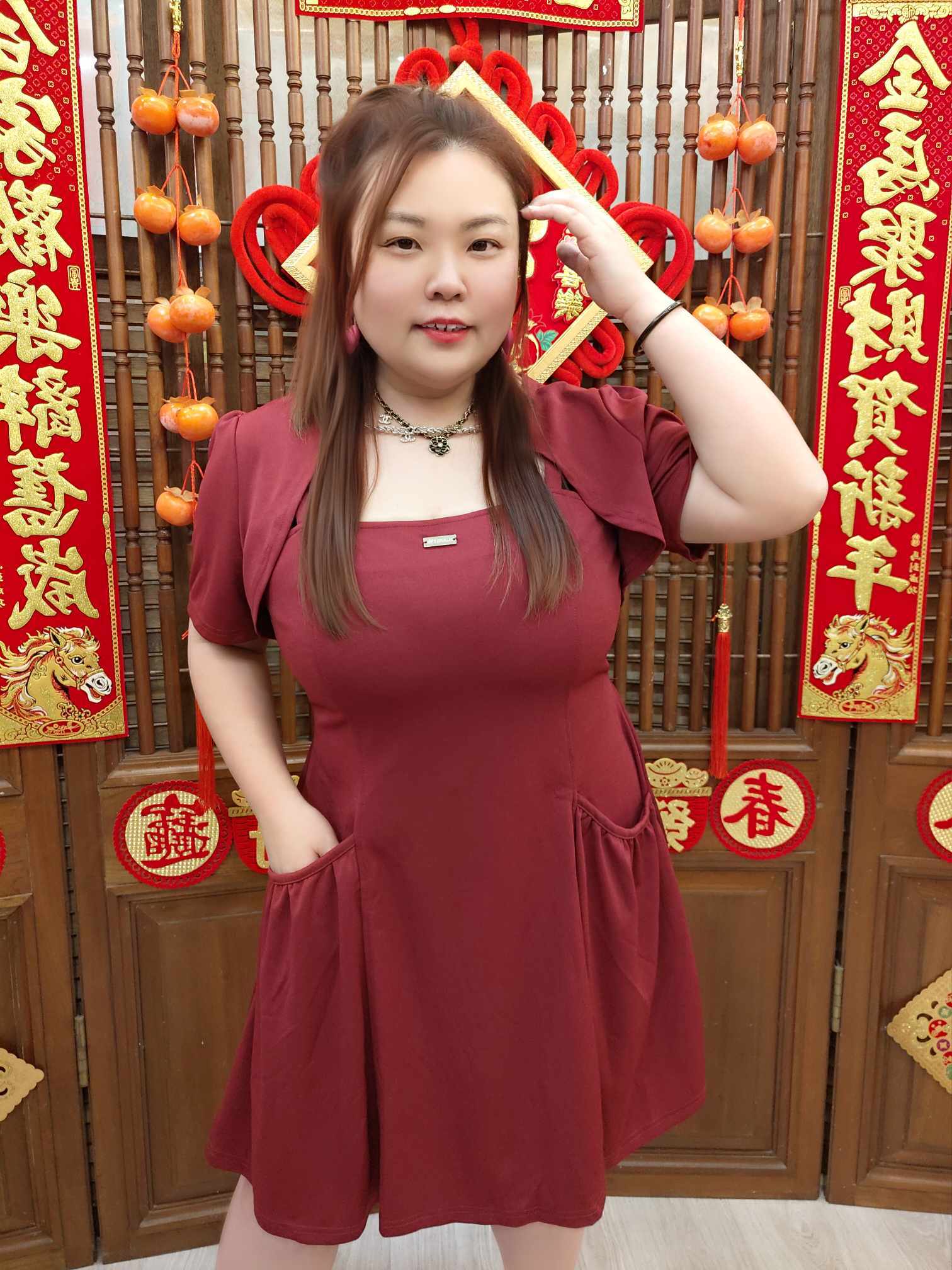 NJA05 TW#5809 银牌设计款连衣裙