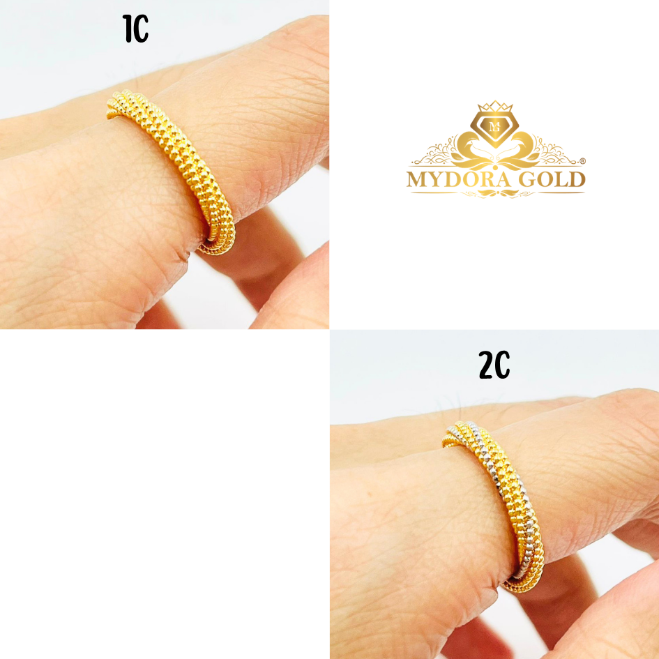 MYDORA Cincin Belah Rotan Pintal Jagung (5G) l EMAS 916/22K