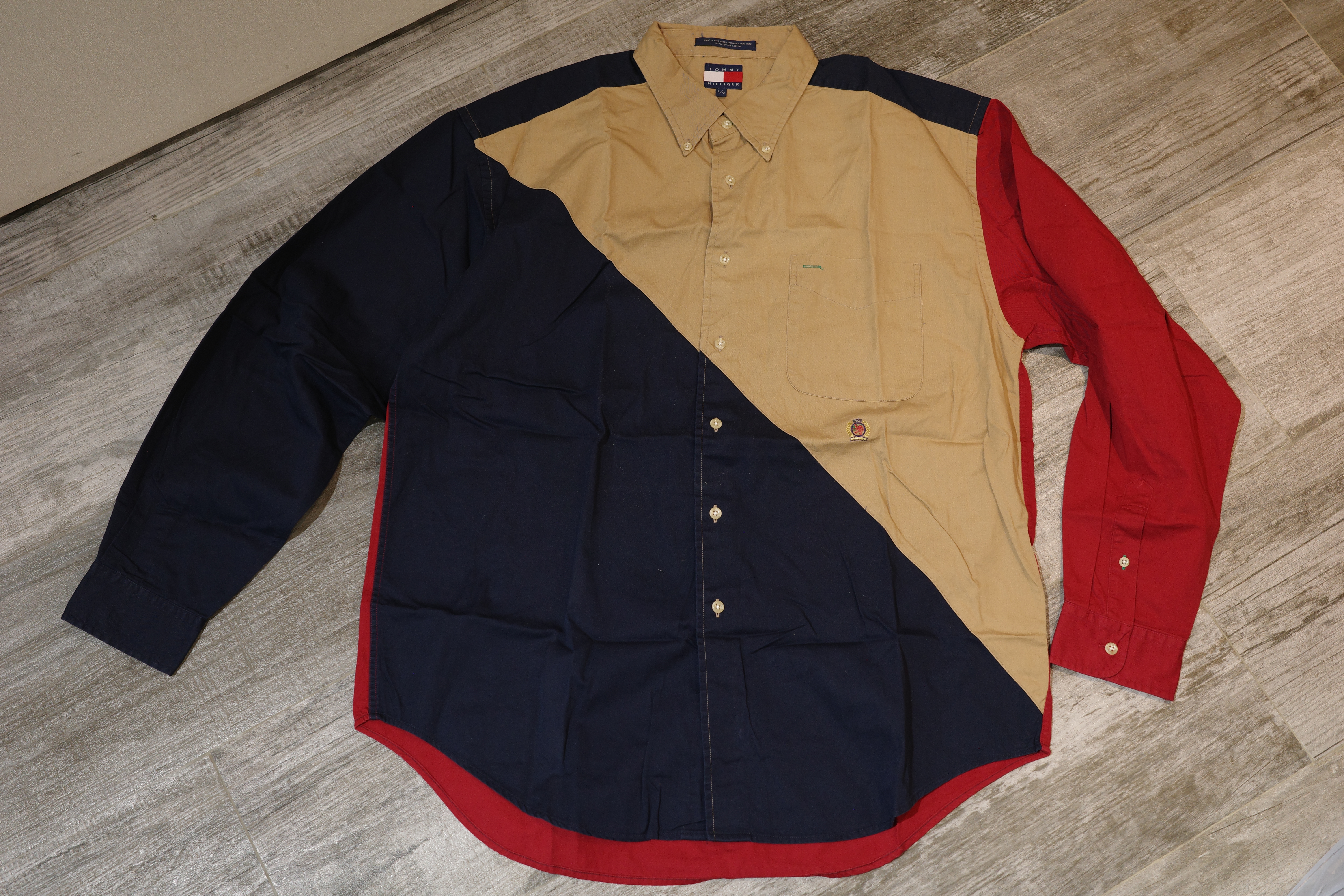 【90年代 香港製造】VINTAGE TOMMY HILFIGER 併色長袖裇衫