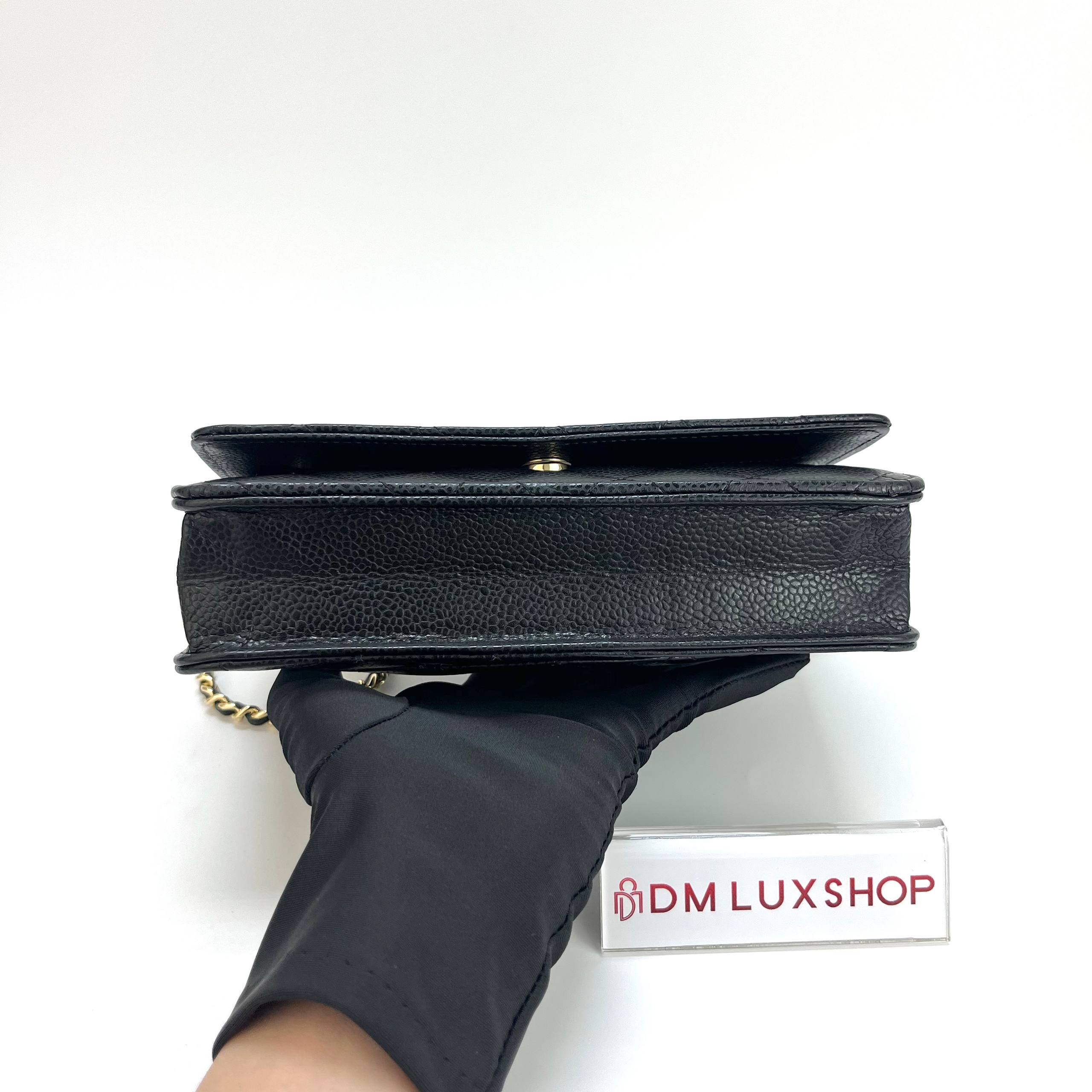 Chanel Black Caviar Calssic WOC GHW (Microchip)